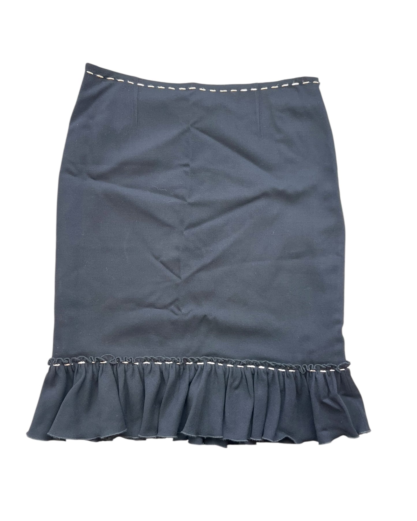 Vintage 2000s Moschino Black Ruffle Short Skirt