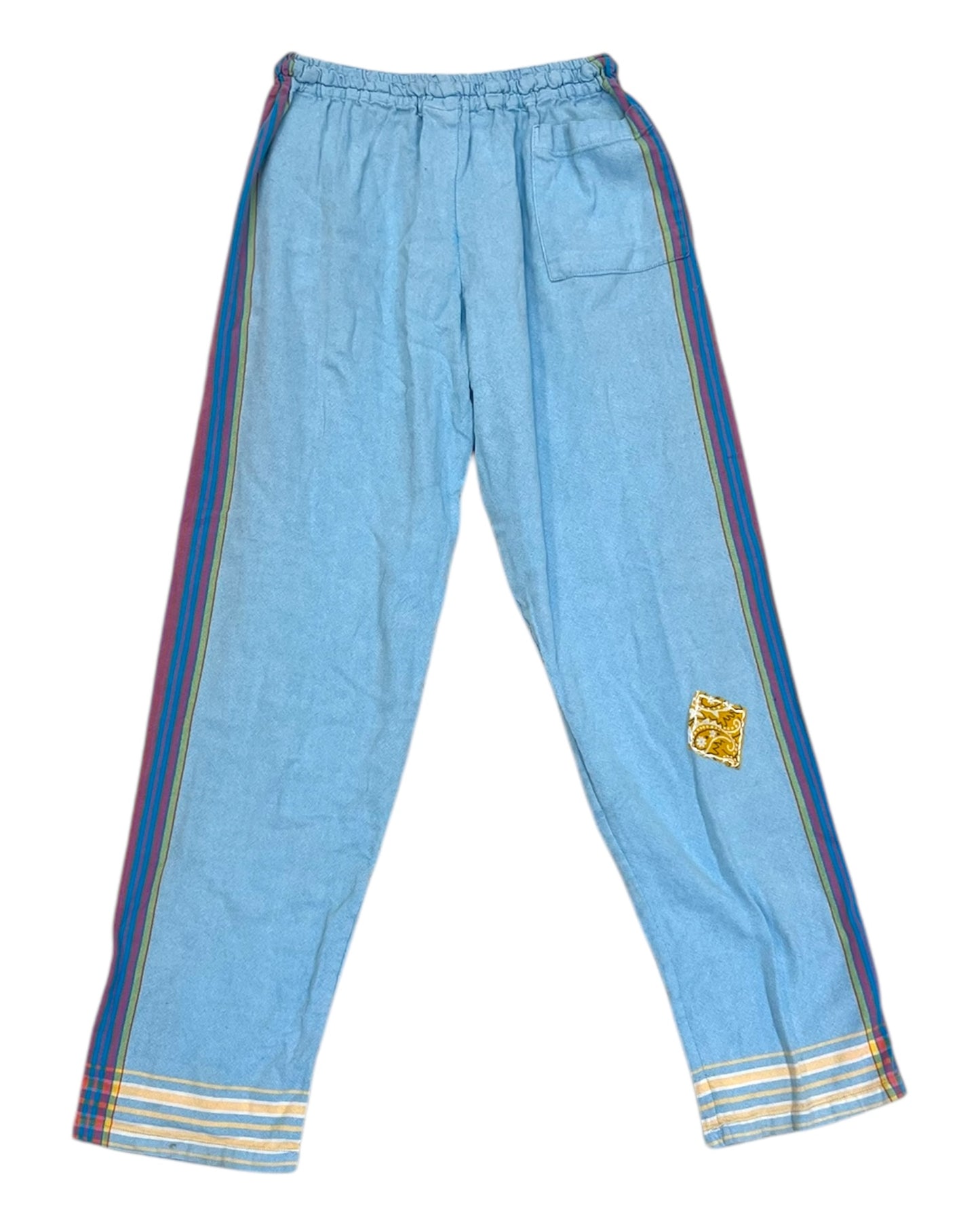 Vintage Blue and Purple Striped Drawstring Pants