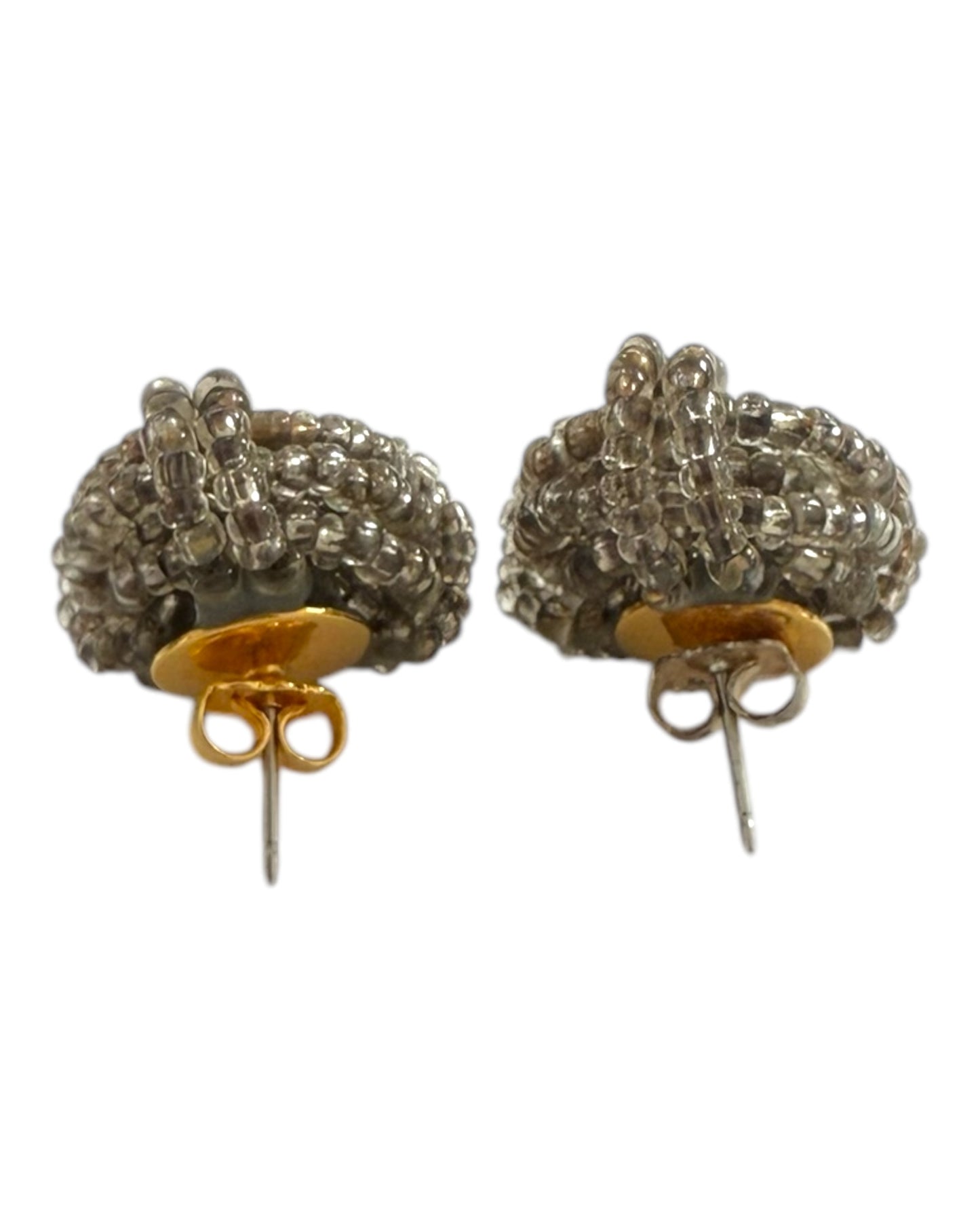 Vintage Beaded Knot Stud Earrings