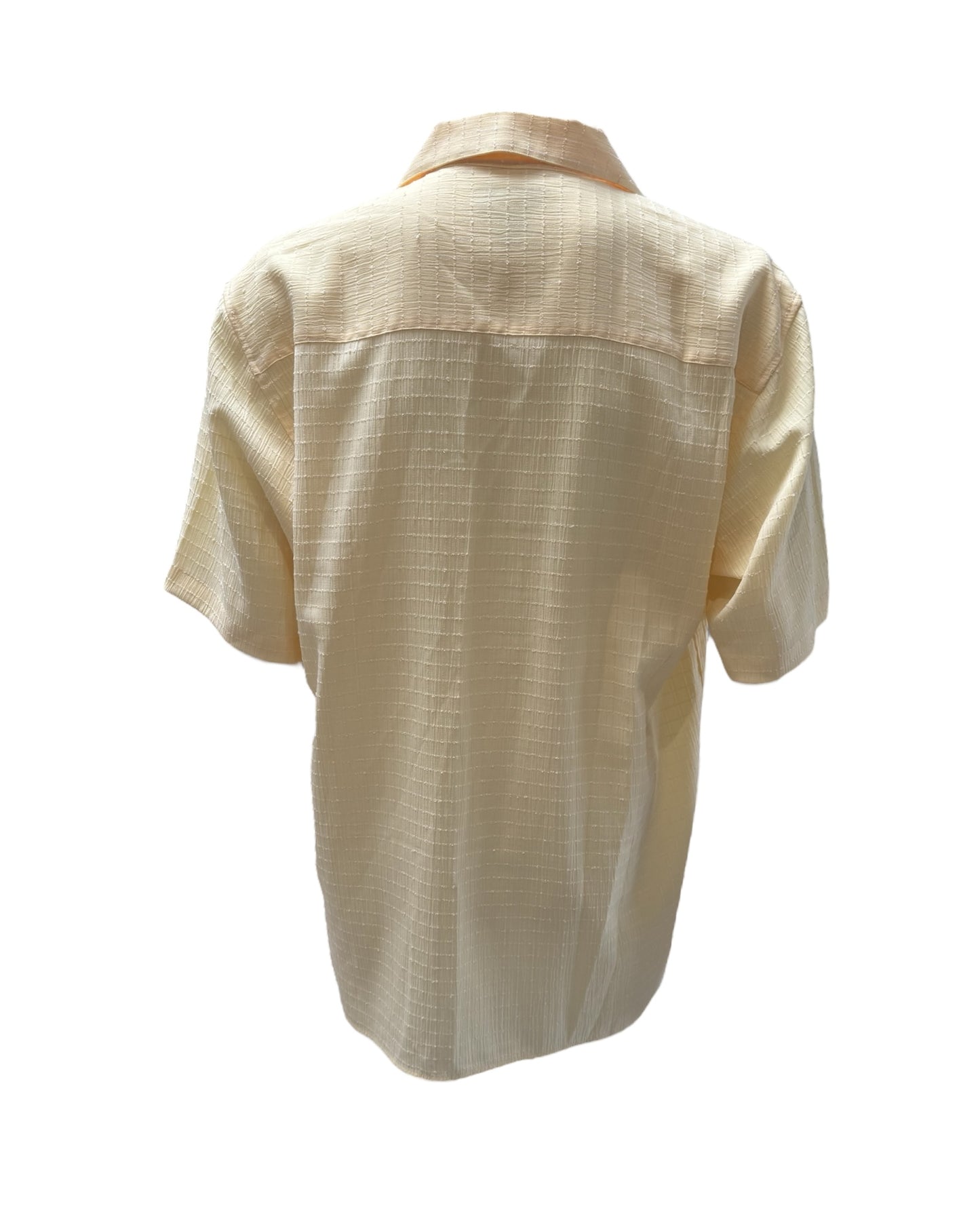Vintage Yellow Checkered Short Sleeve Button-Up Top