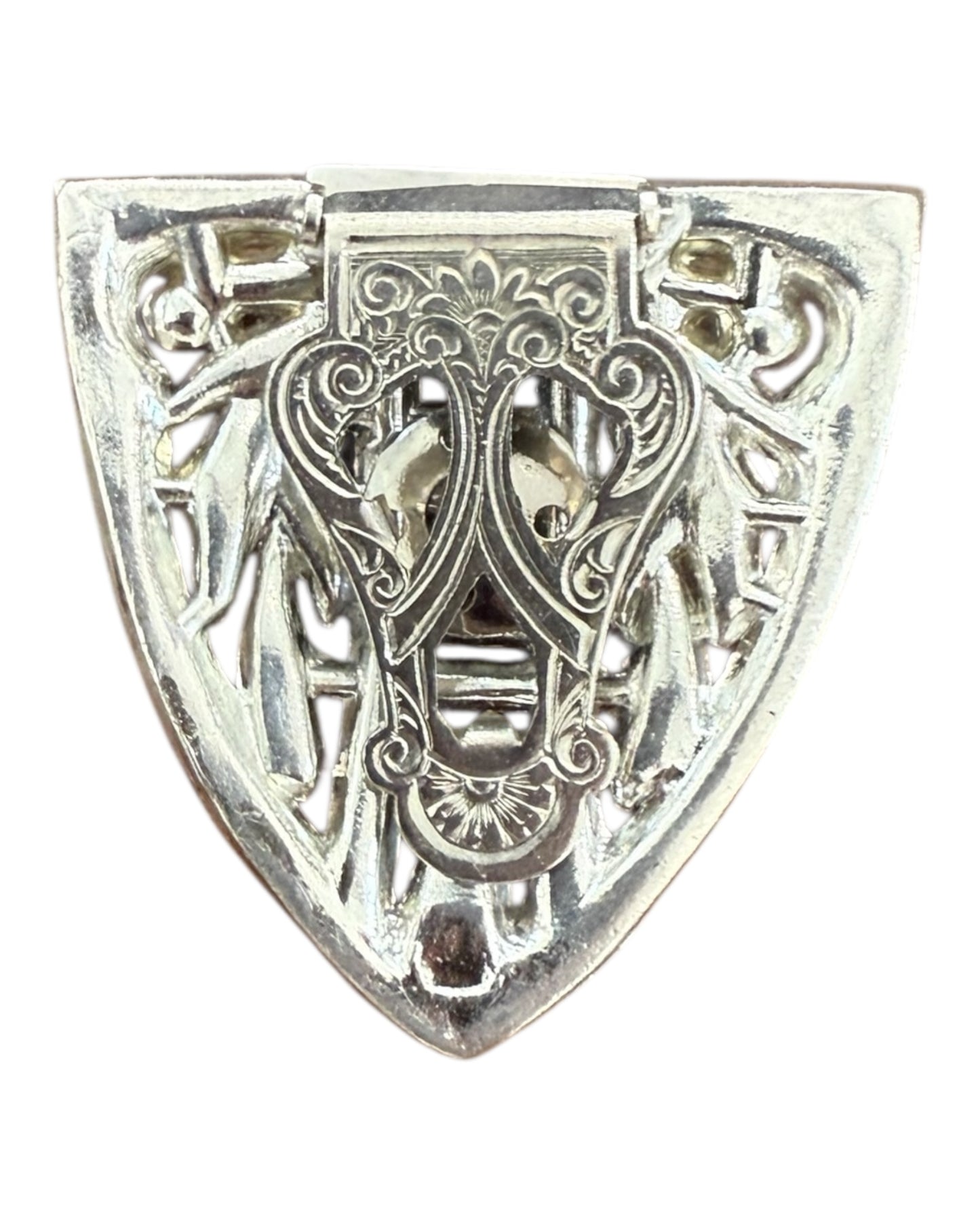 Vintage Encrusted Silver Collar Clasp