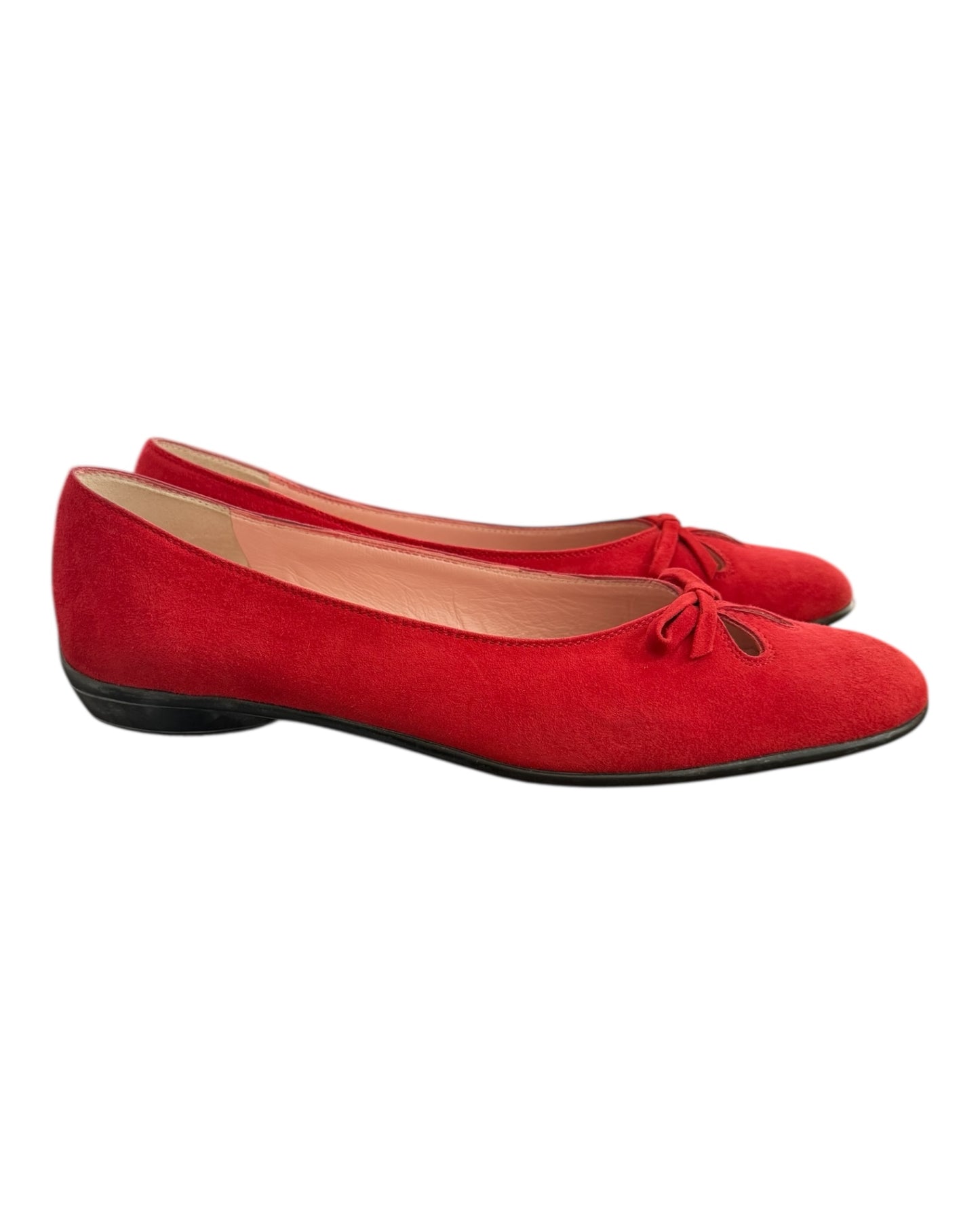 Vintage Amalfi Red Suede Ballet Flats