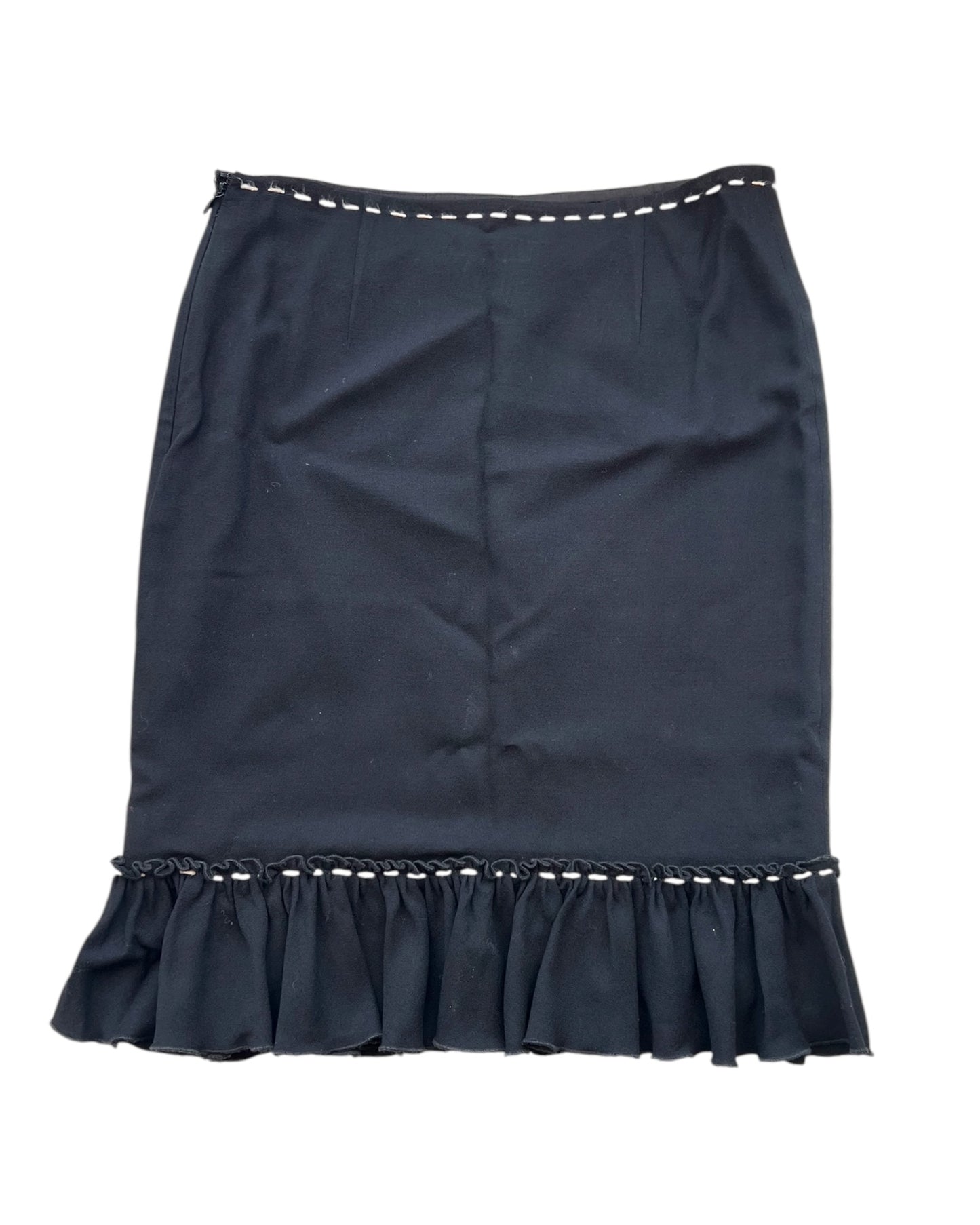 Vintage 2000s Moschino Black Ruffle Short Skirt