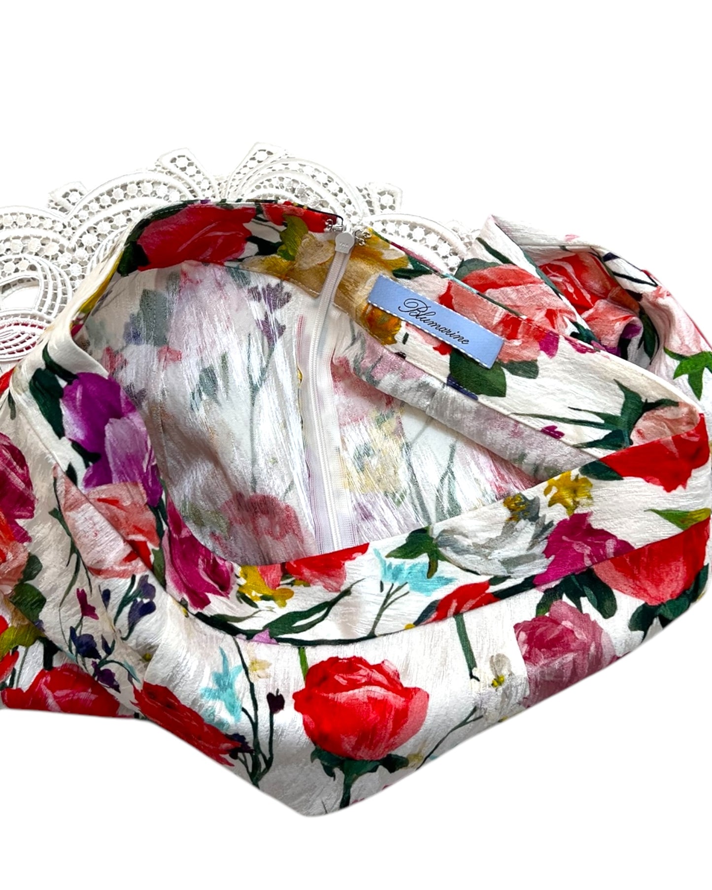 Vintage 2009 Blumarine Floral Knee-Length Skirt with Bow Details