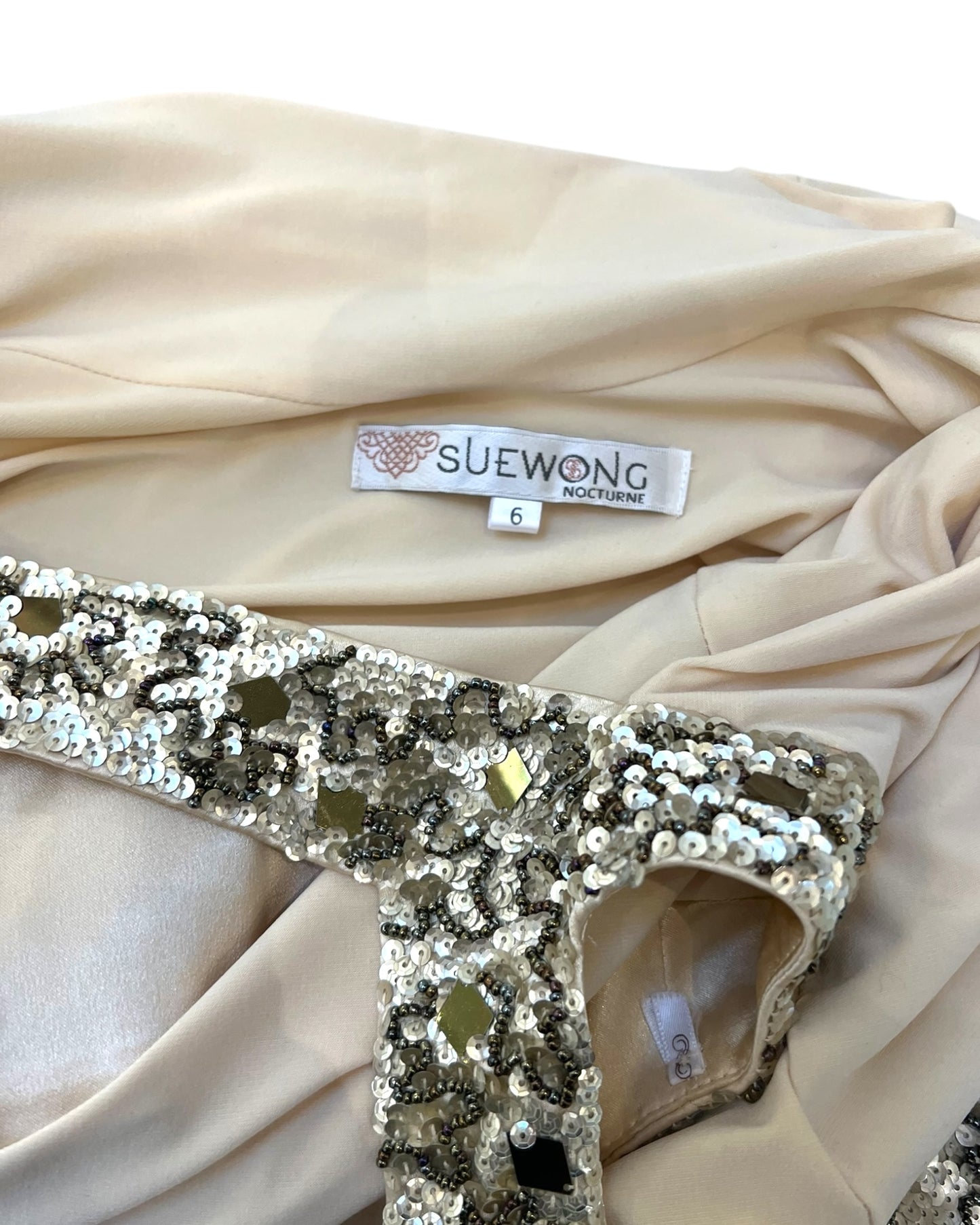 Vintage Sue Wong Drop-Waist Sequin Mini Dress