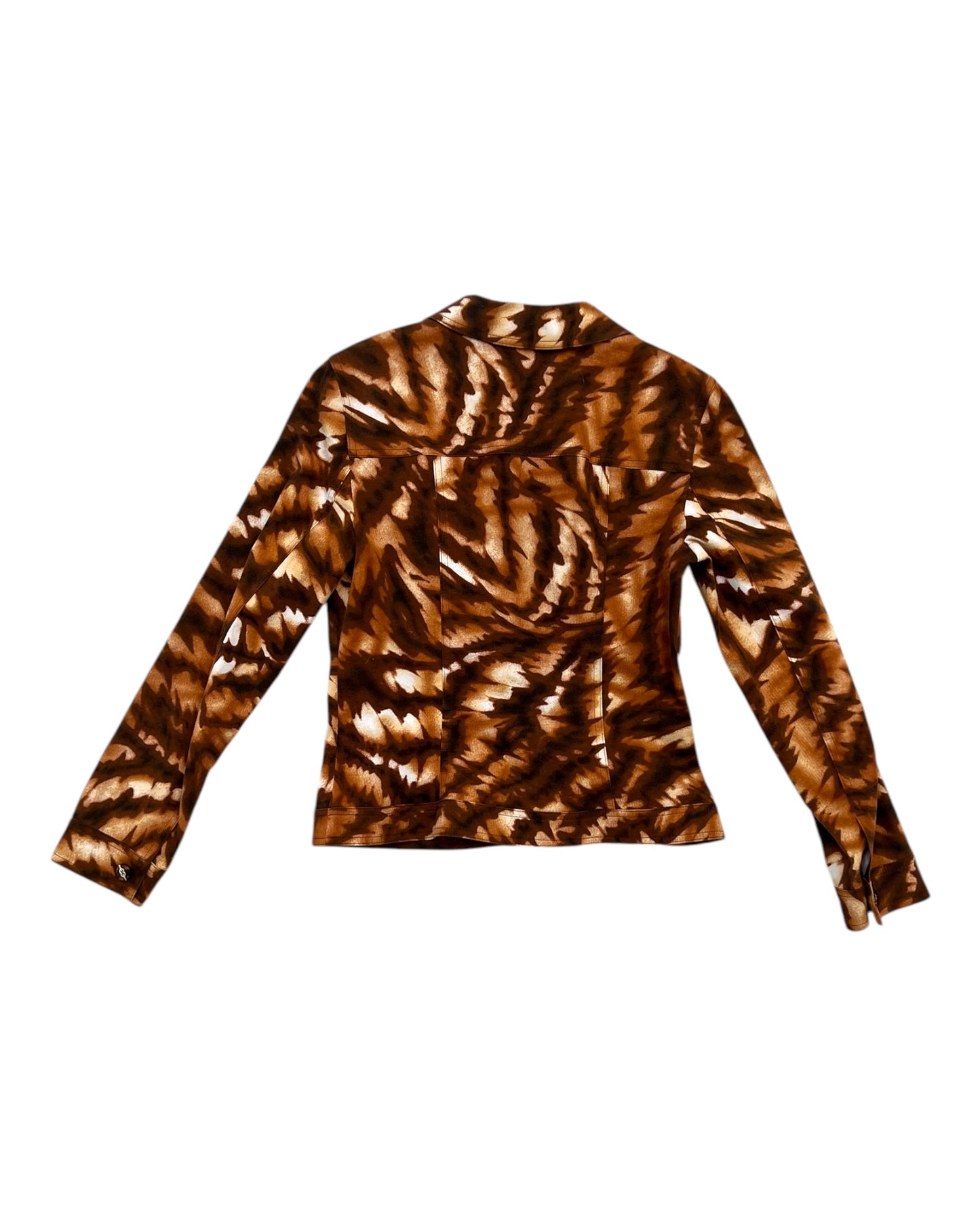 Vintage Escada Golden Brown Animal Print Cropped Jacket