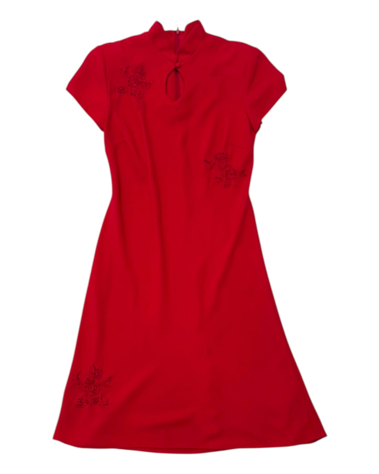 Vintage Red Embroidered Dress