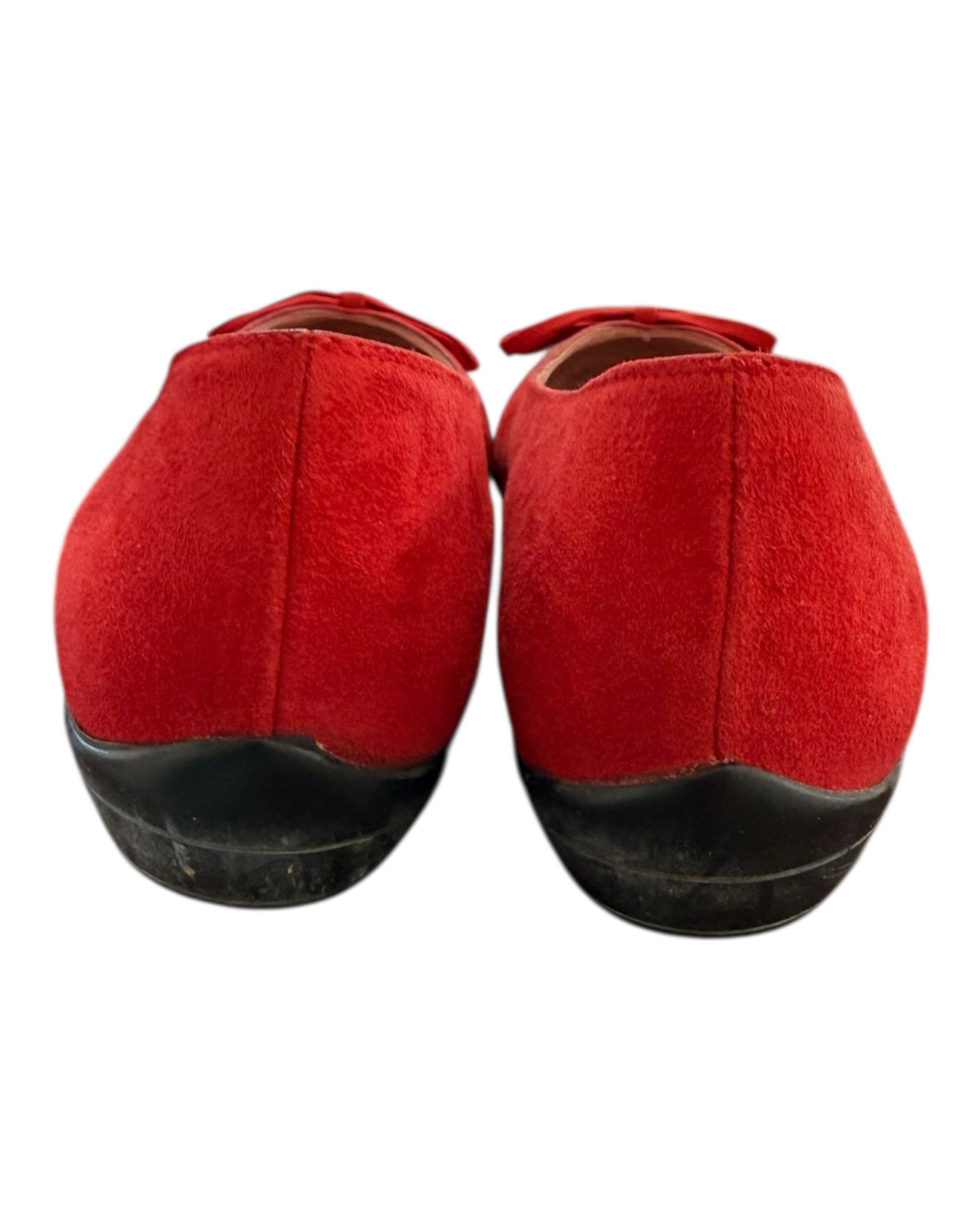 Vintage Amalfi Red Suede Ballet Flats