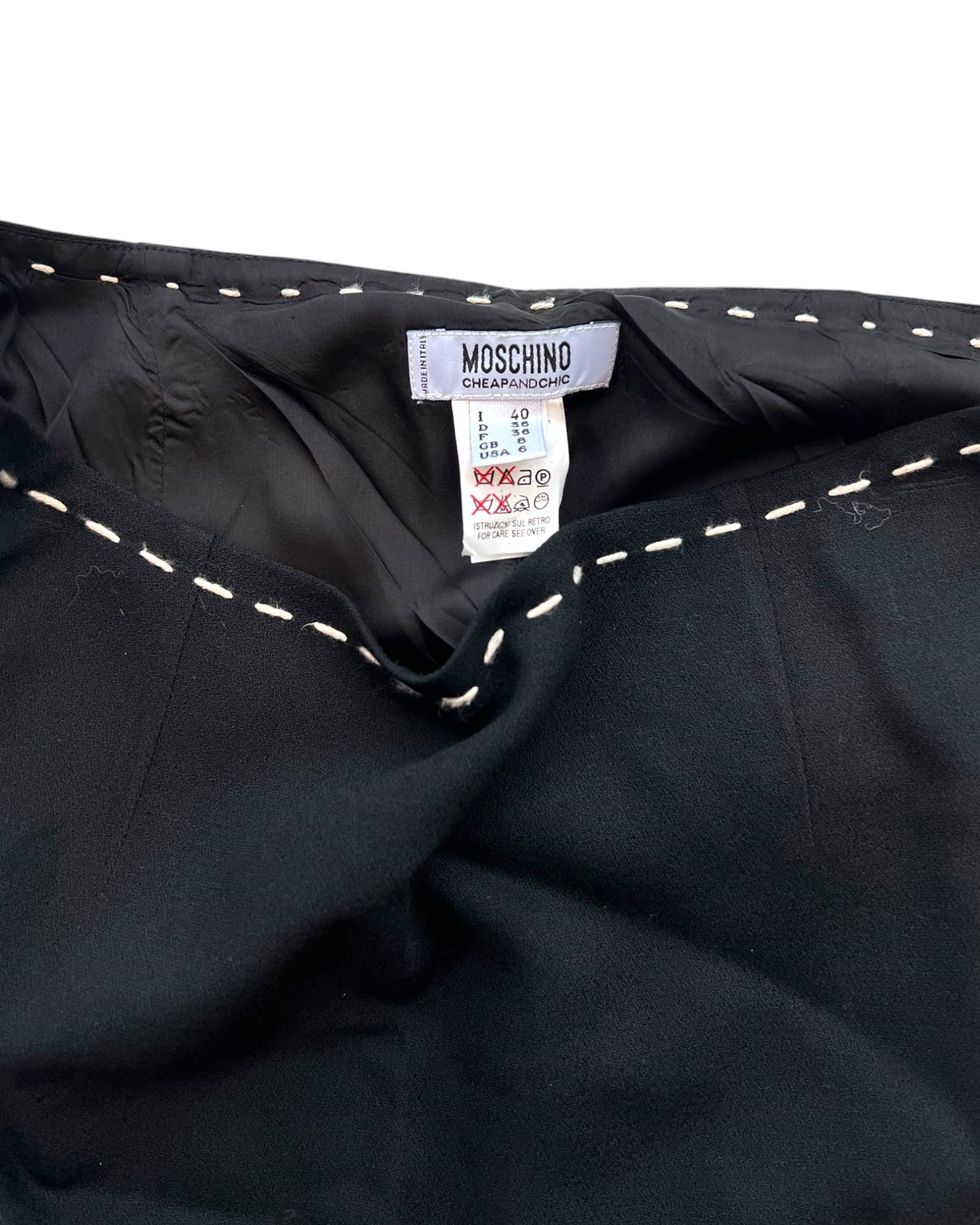Vintage 2000s Moschino Black Ruffle Short Skirt