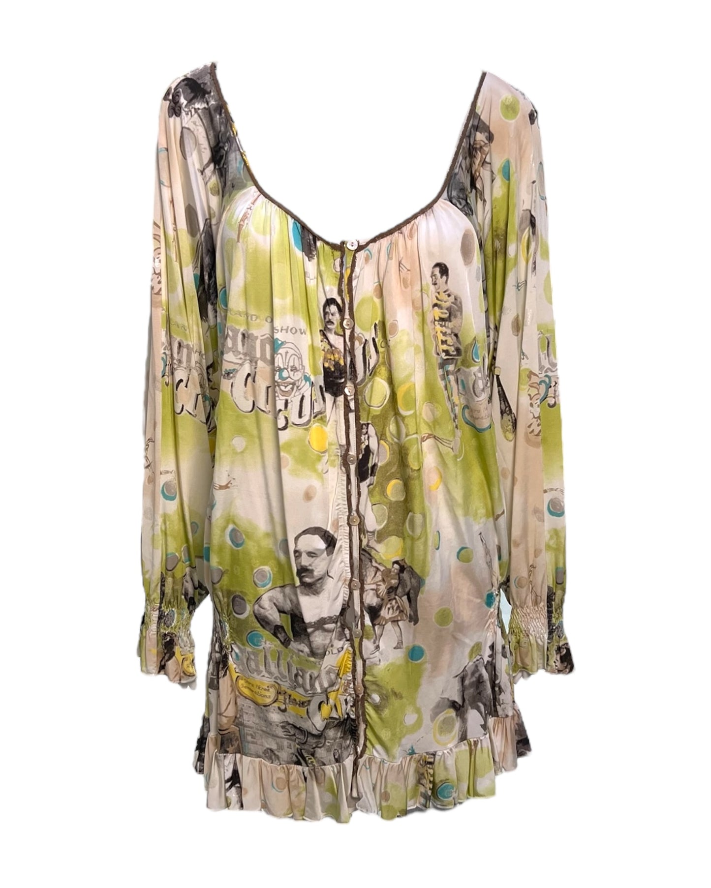 Vintage 2007 John Galliano Silk Circus Mini Dress