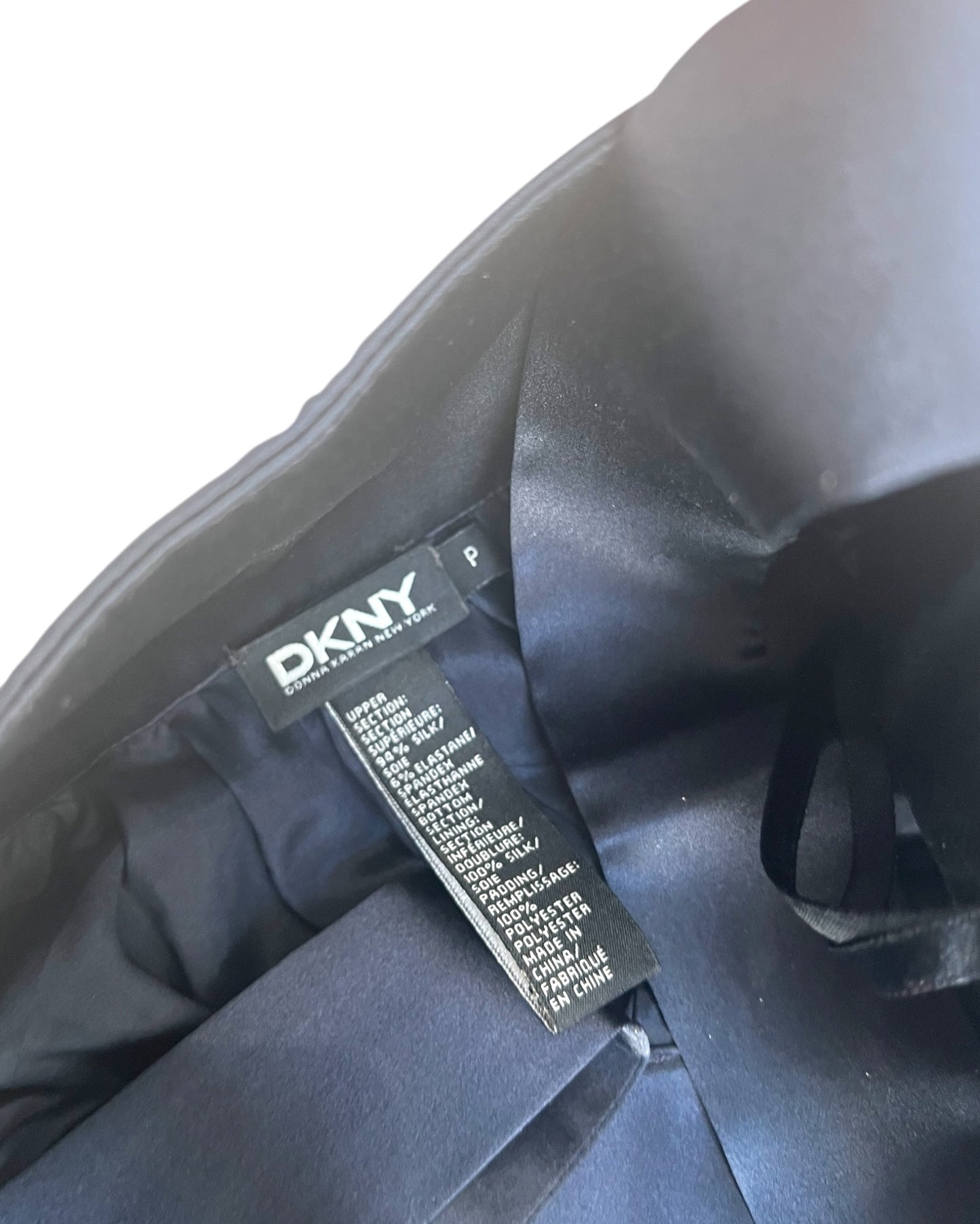 Vintage DKNY Navy Blue Silk Dress