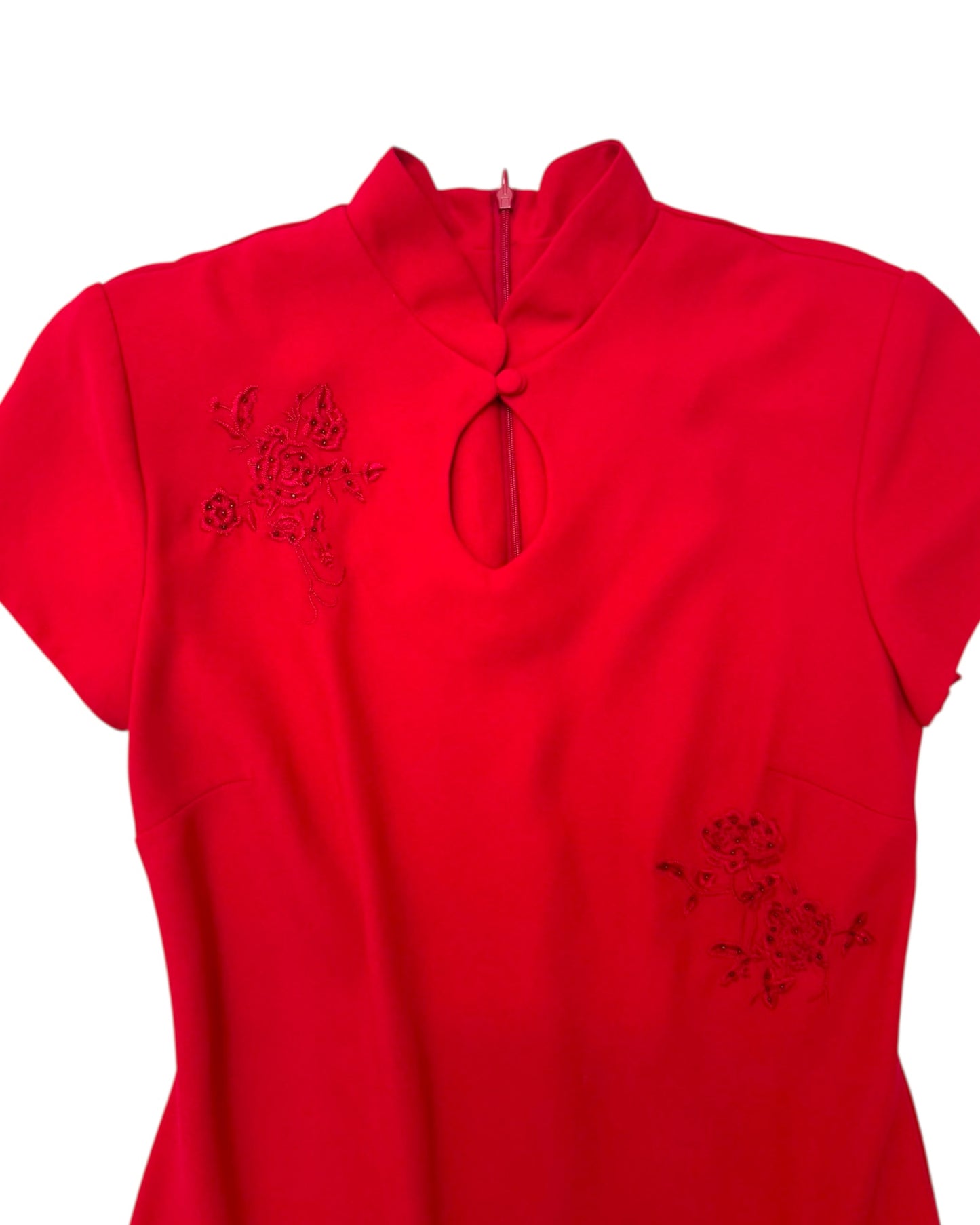 Vintage Red Embroidered Dress