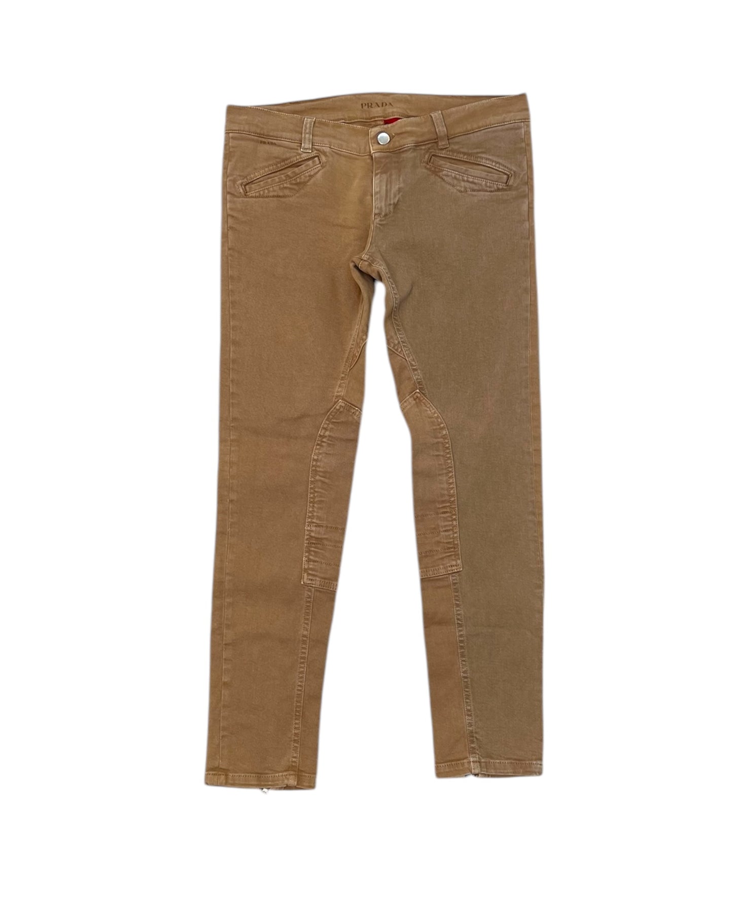 Vintage Prada Skinny Low-Rise Moto Jeans