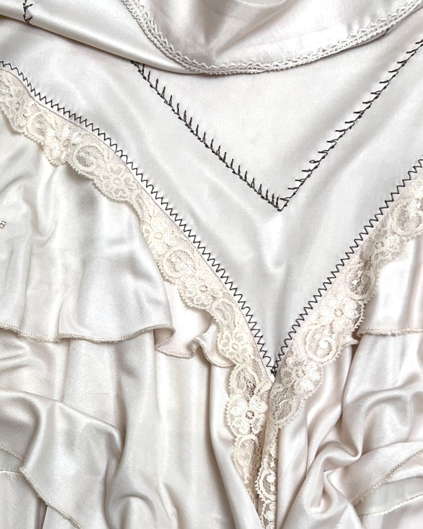 Vintage Roberto Cavalli Tiered Ecru Midi Skirt