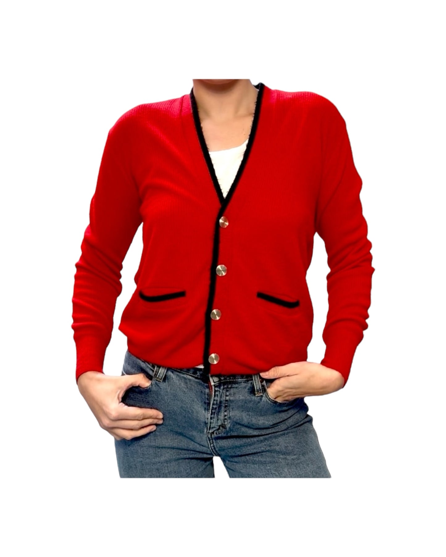 Vintage Red Cardigan Sweater