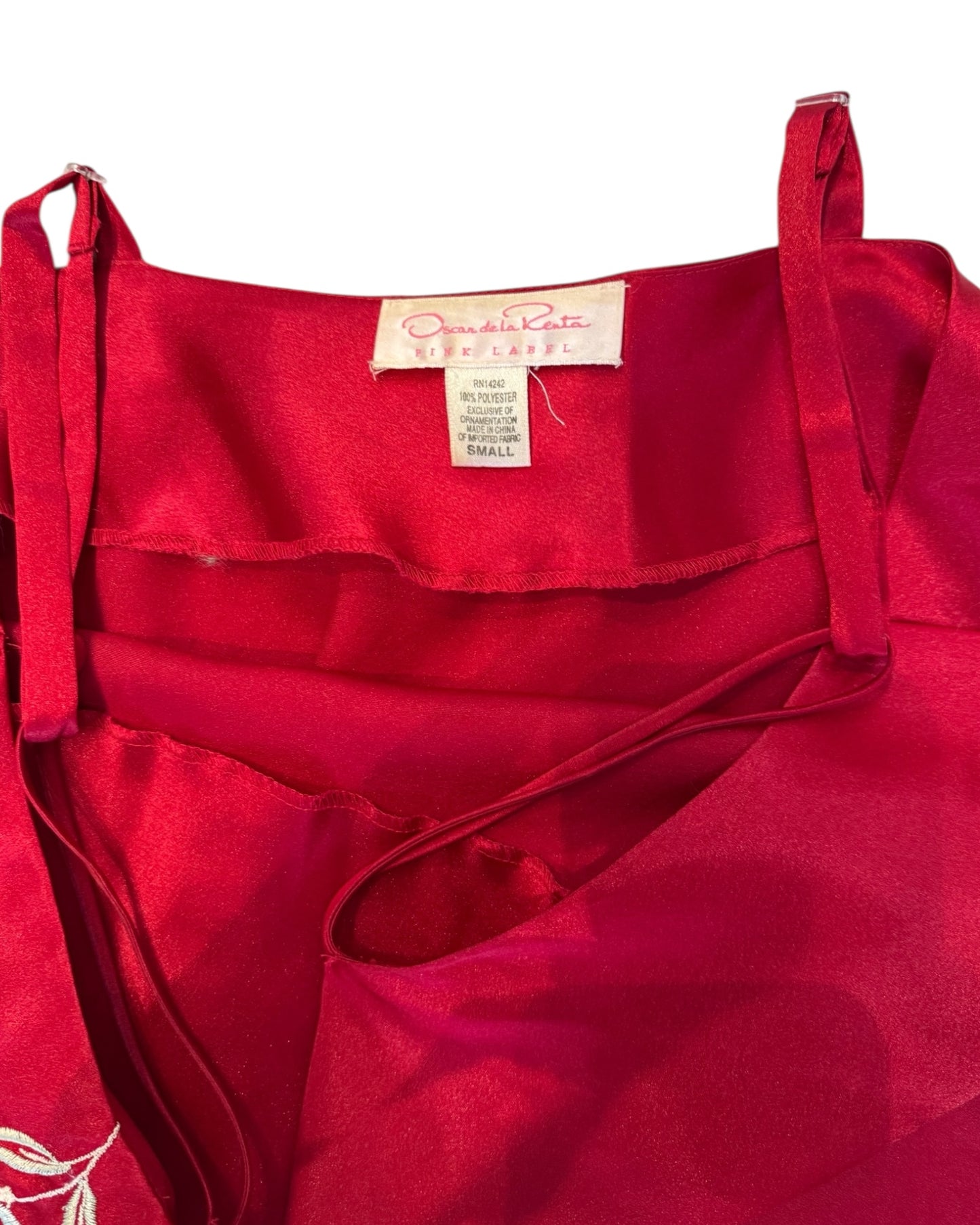 Vintage Oscar De La Renta Red Slip Dress
