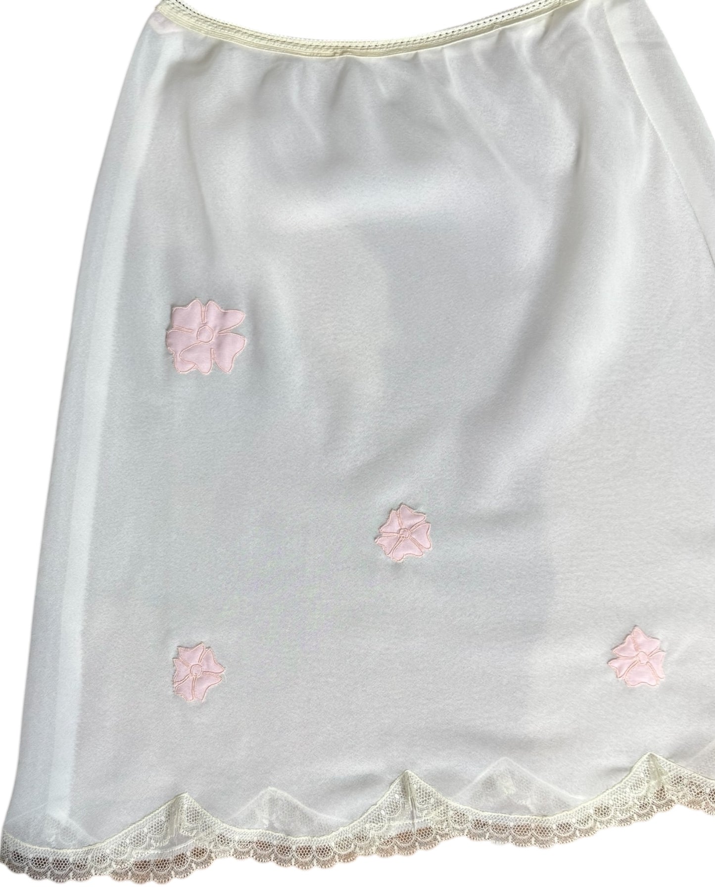 Vintage Bergdorf Goodman White and Pink Sheer Slip Skirt