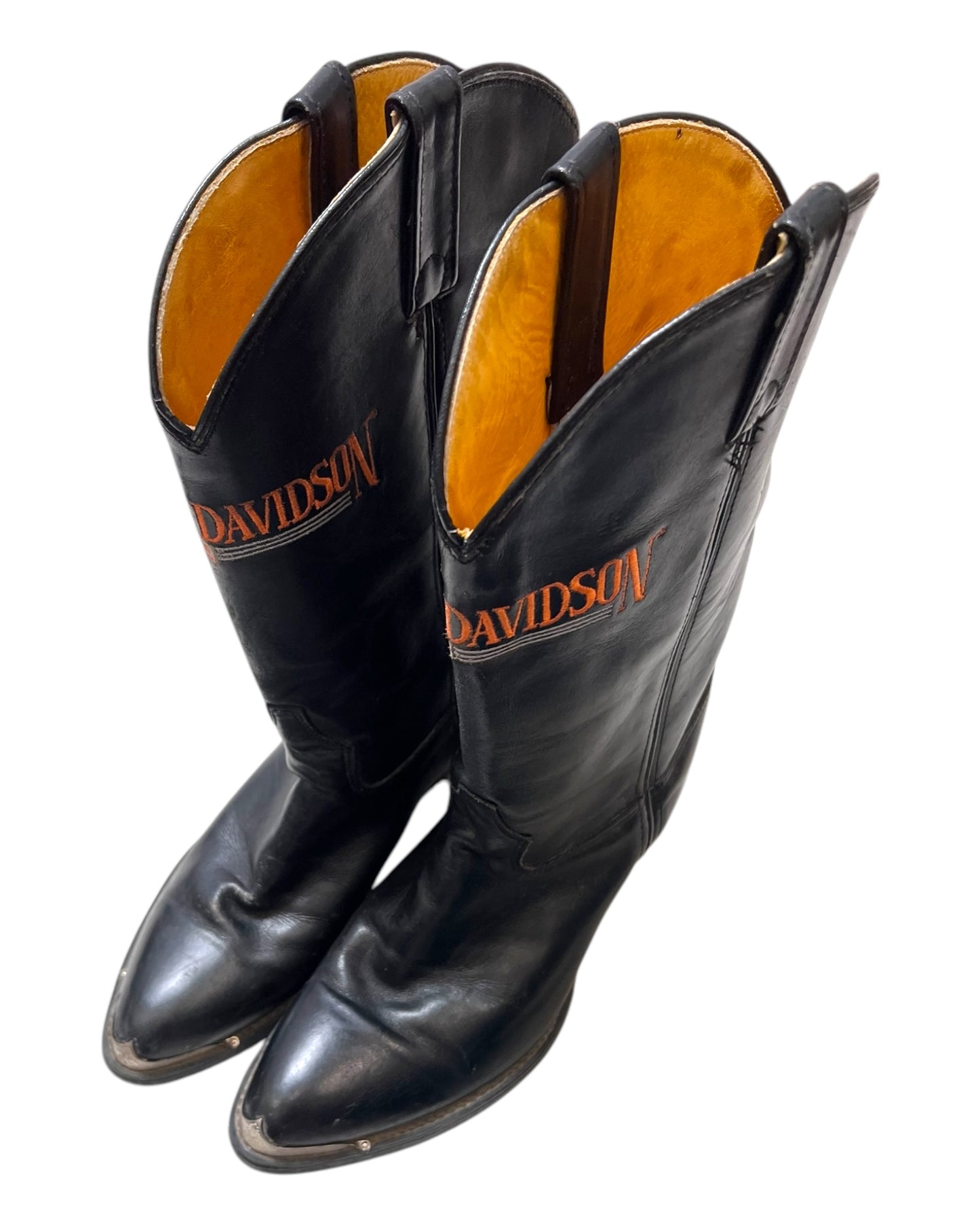 Vintage Harley Davidson Metal-Toe Black Cowboy Boots
