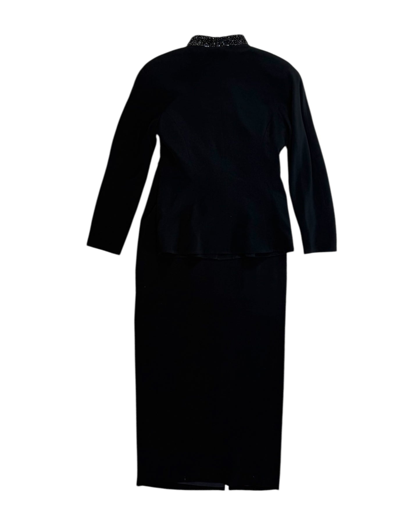 Vintage Black Beaded Skirt Suit
