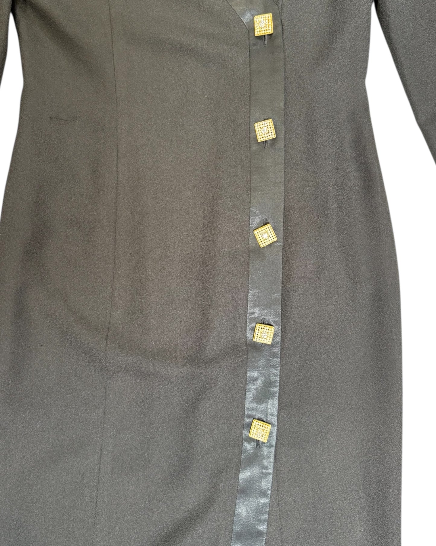 Vintage Talbots Black Button-Up Midi Dress