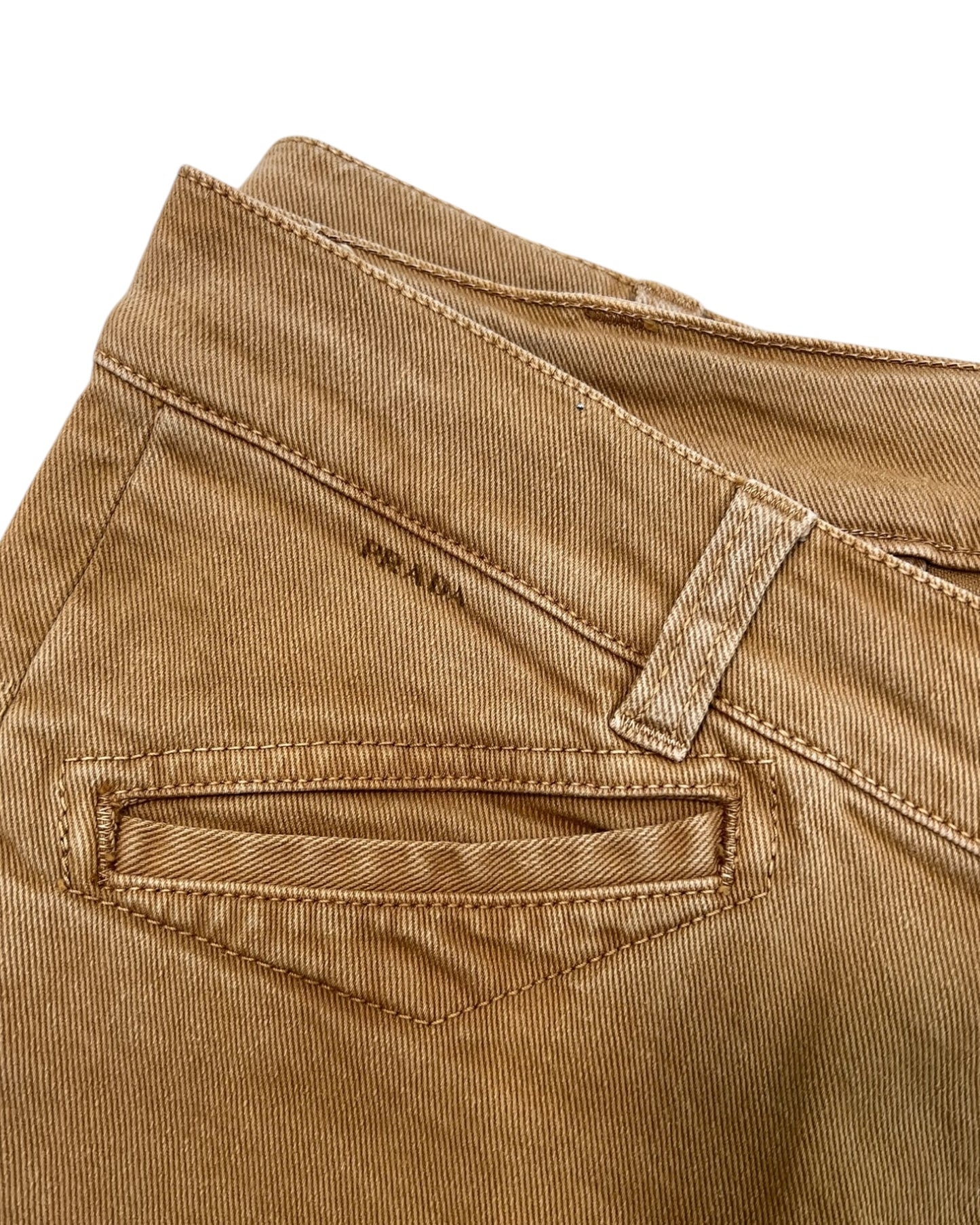 Vintage Prada Skinny Low-Rise Moto Jeans