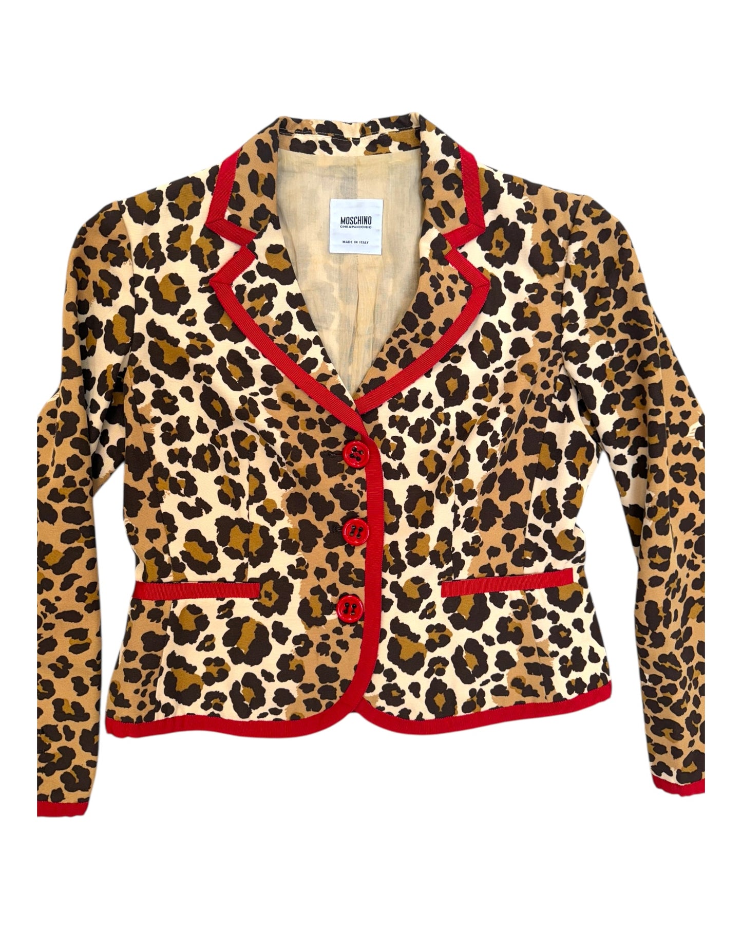 Vintage 2000s Moschino Leopard Print Blazer