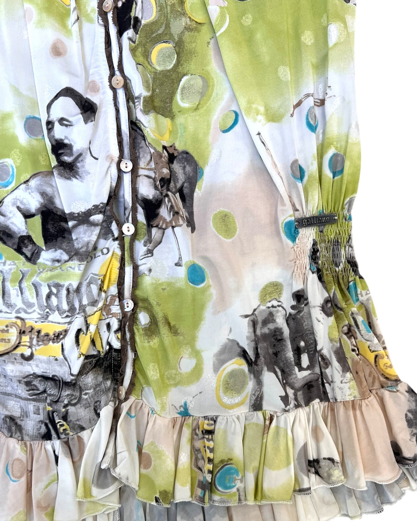 Vintage 2007 John Galliano Silk Circus Mini Dress
