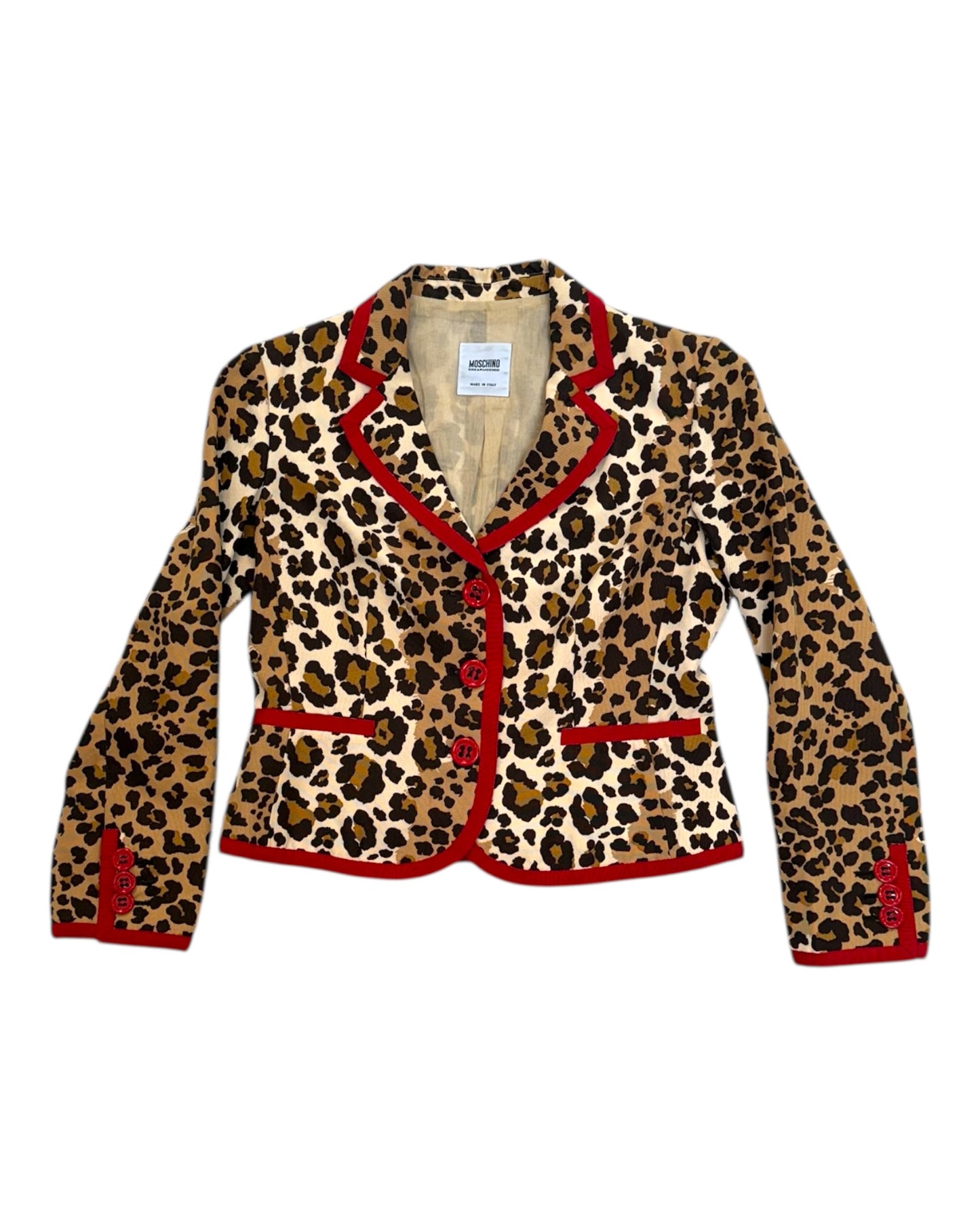 Vintage 2000s Moschino Leopard Print Blazer