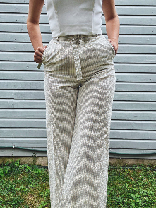 Vintage Seersucker Stripe Trousers