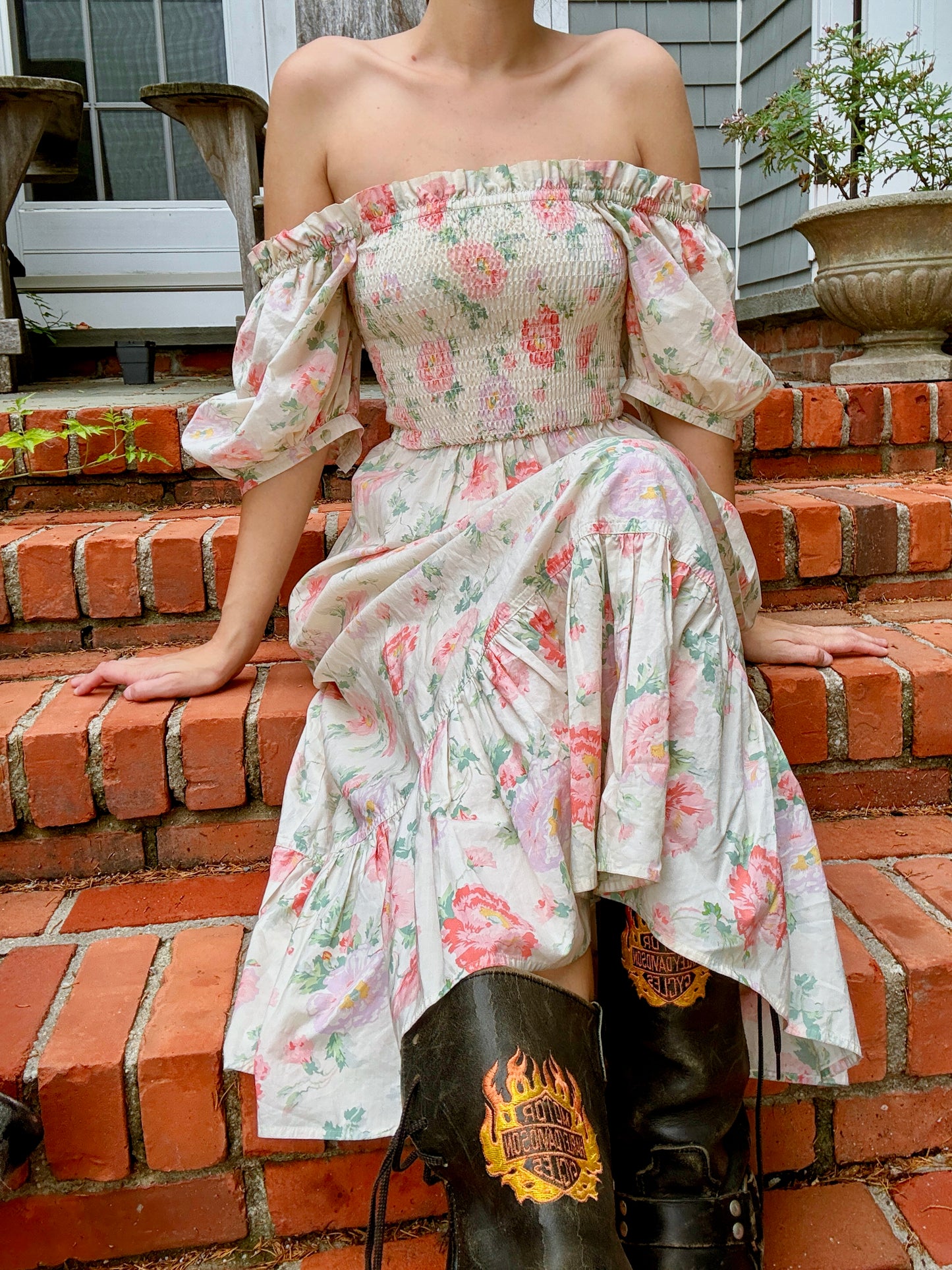 Pre-Loved POLO Ralph Lauren Floral Scrunchie Midi Dress