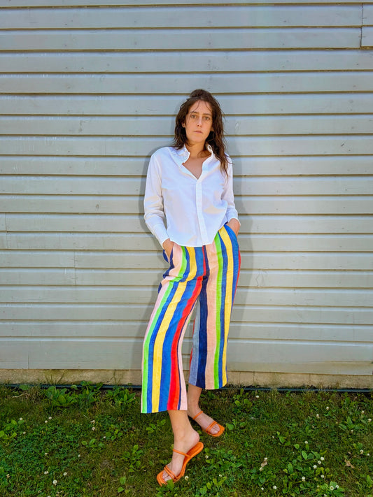 Pre-Loved Mara Hoffman Rainbow Linen Pants