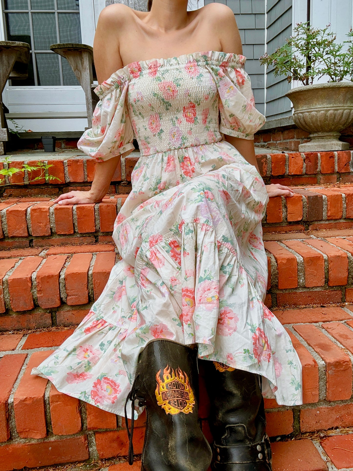 Pre-Loved POLO Ralph Lauren Floral Scrunchie Midi Dress