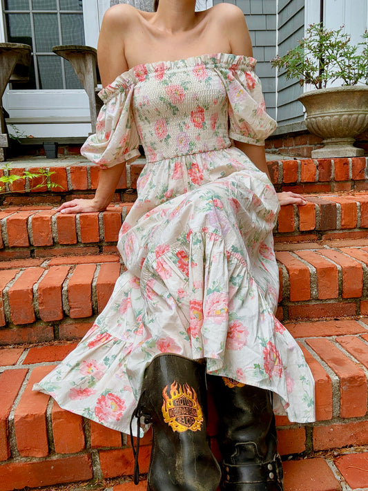 Pre-Loved POLO Ralph Lauren Floral Scrunchie Midi Dress