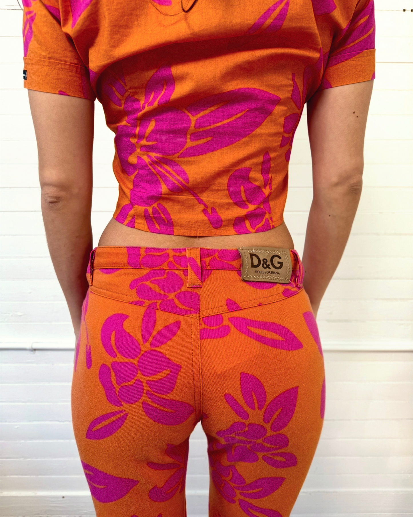 Vintage D&G Pink and Orange Hawaiian Jeans