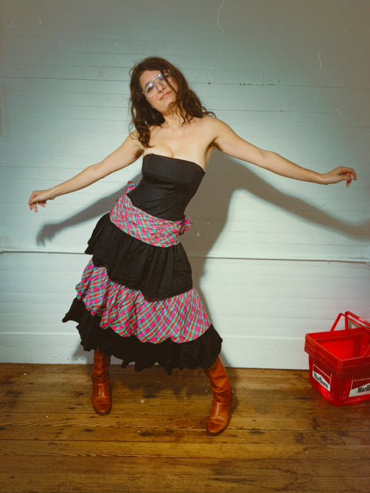 Vintage 1980's Gunne Sax Tiered Dress with Bow