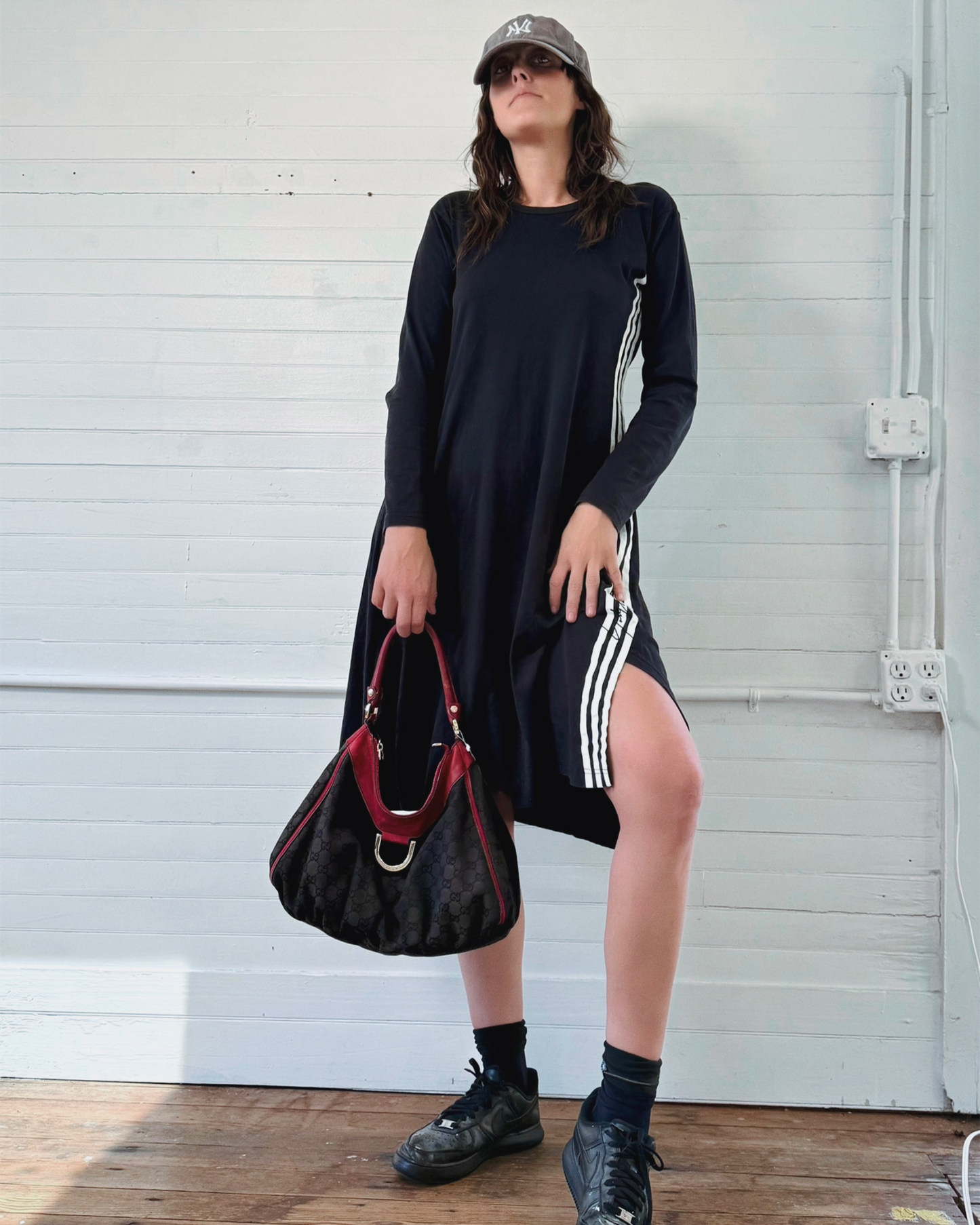 Pre-Loved Y-3 X Adidas Black Midi Jersey Dress