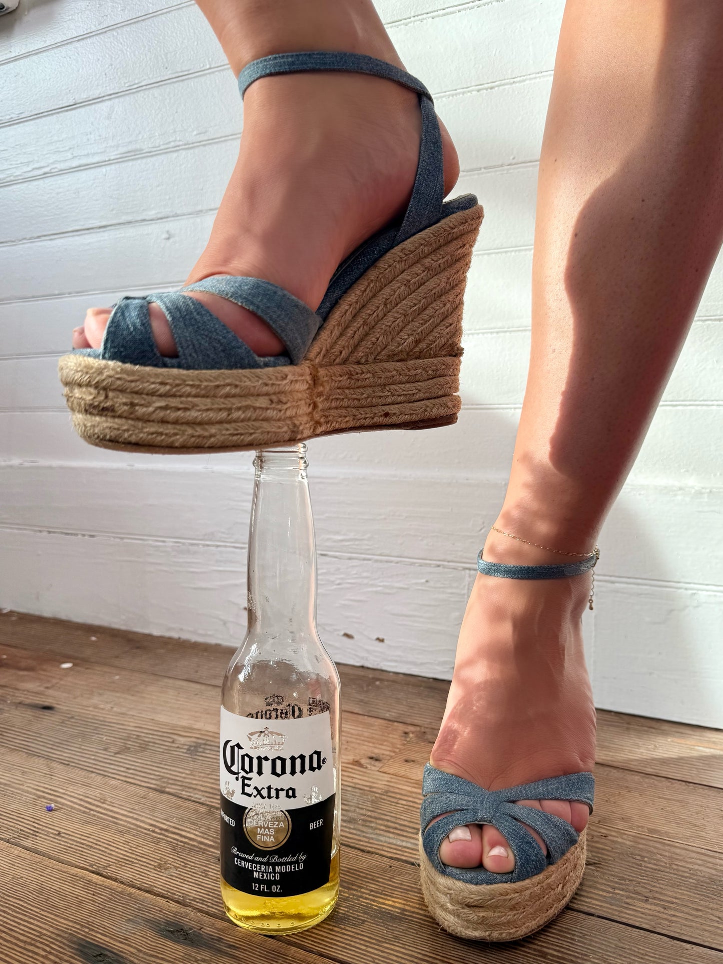 Vintage Ralph Lauren Purple Label Denim Espadrille Wedges