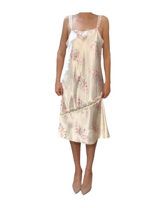 Vintage Pink for Victorias Secret Floral Lace Slip Dress