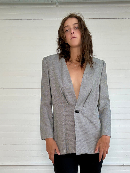 Vintage 1980s KASPER for A.S.L Gingham Blazer