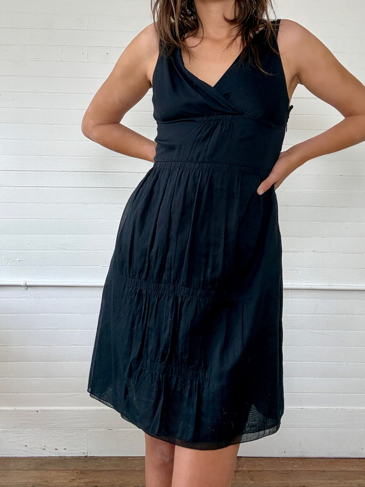 Vintage 2006 Miu Miu Semi-Sheer Mini Black Dress