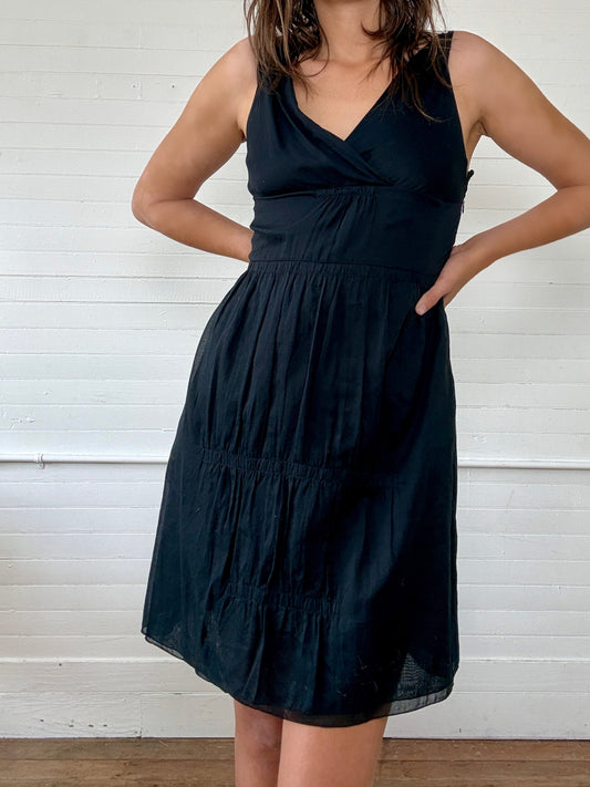 Vintage 2006 Miu Miu Semi-Sheer Mini Black Dress
