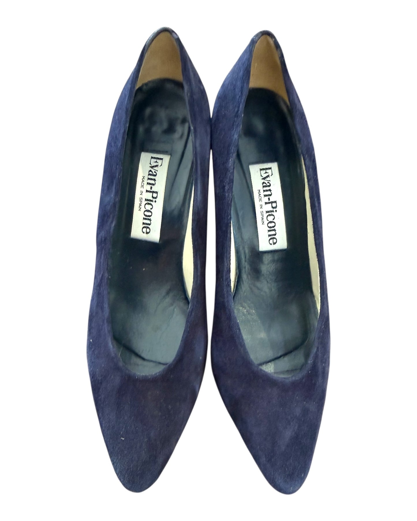 Vintage Evan-Picone Blue Suede Heels