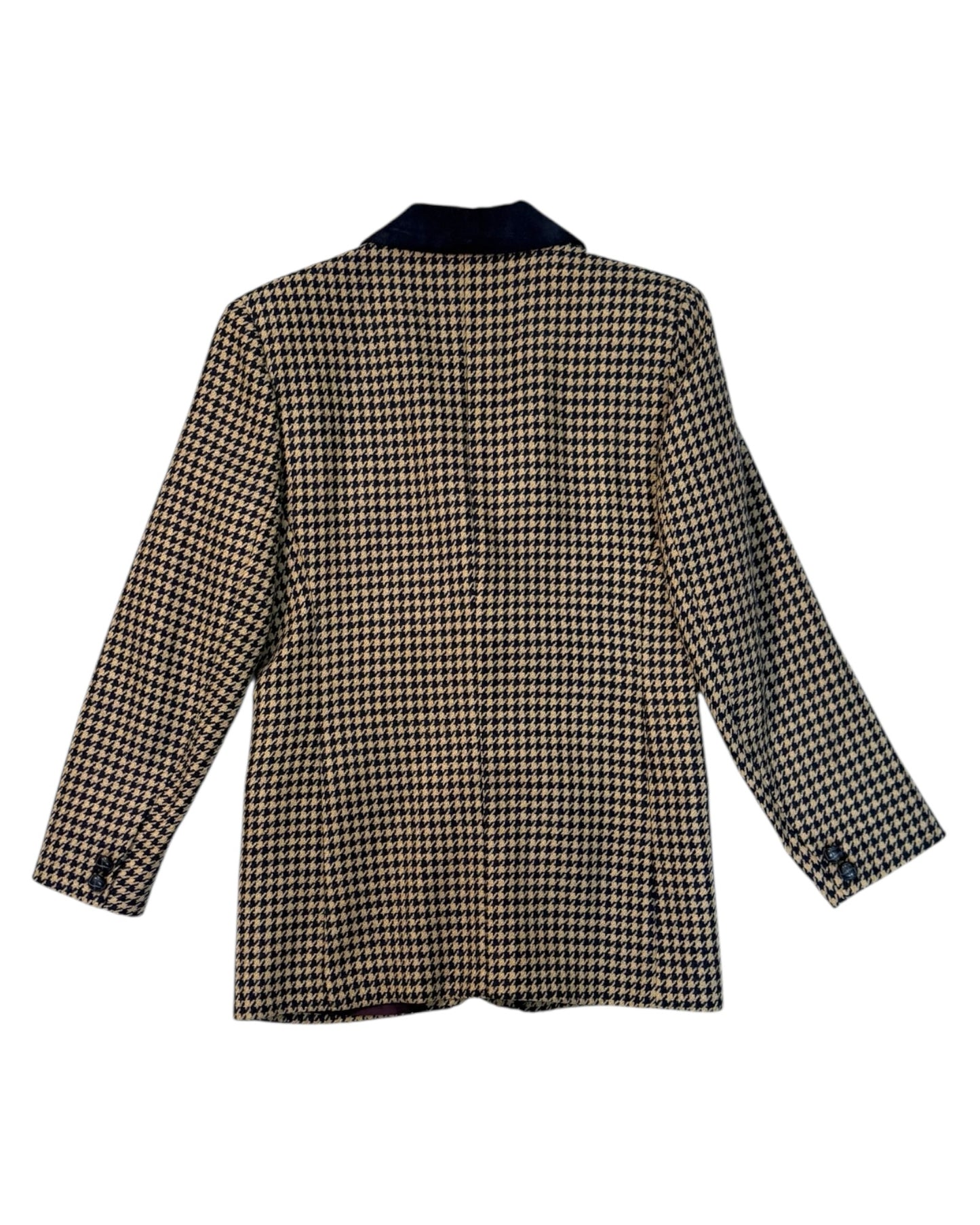 Vintage JL Colebrook Tan and Navy Gingham Blazer