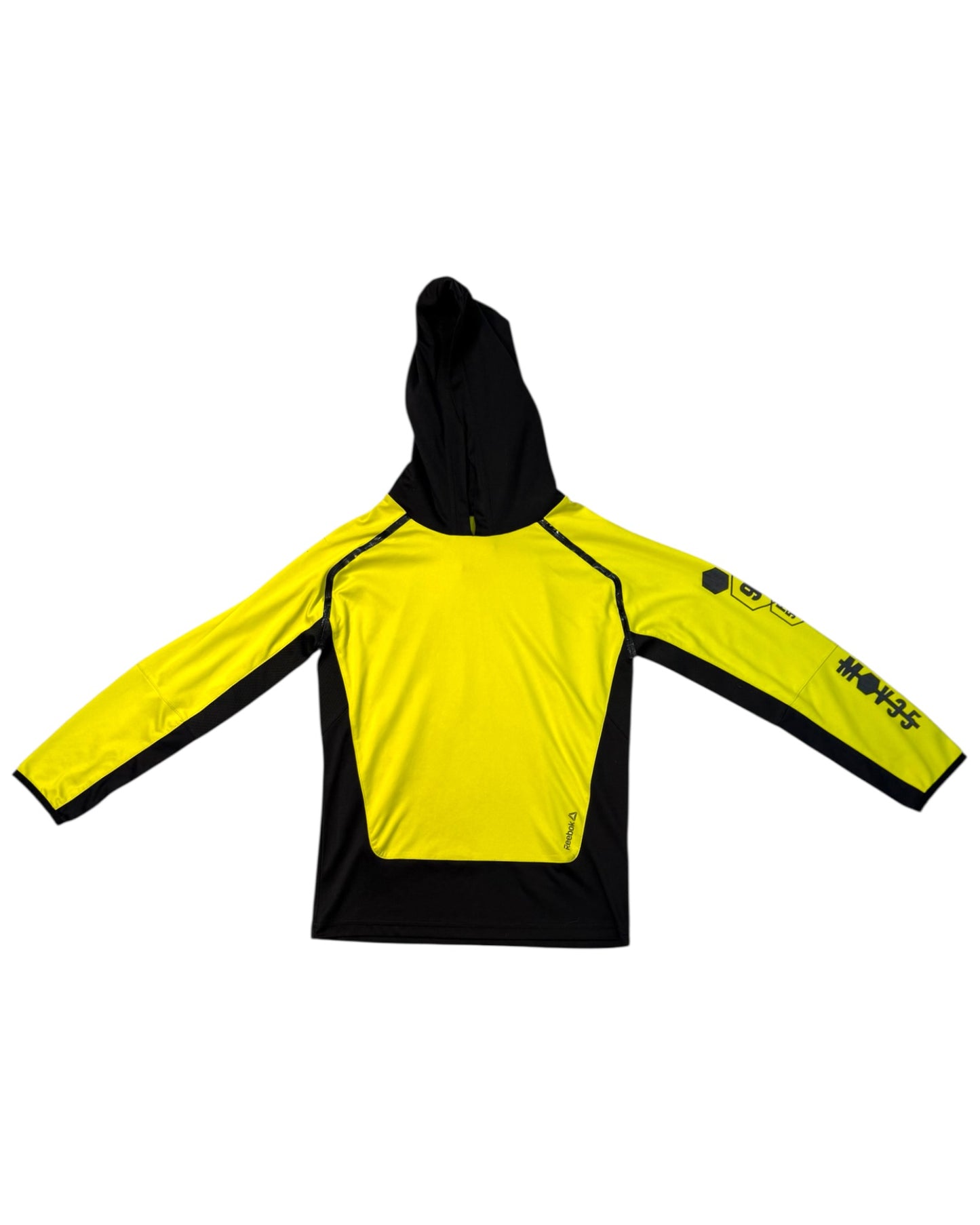 Pre-Loved Reebok Neon Yellow and Black Baby Tee