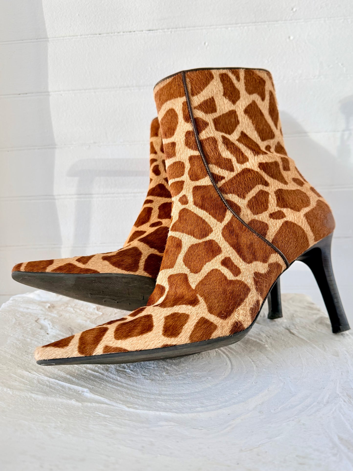 Pre-Loved Lauren Ralph Lauren Animal Print Calfskin Booties