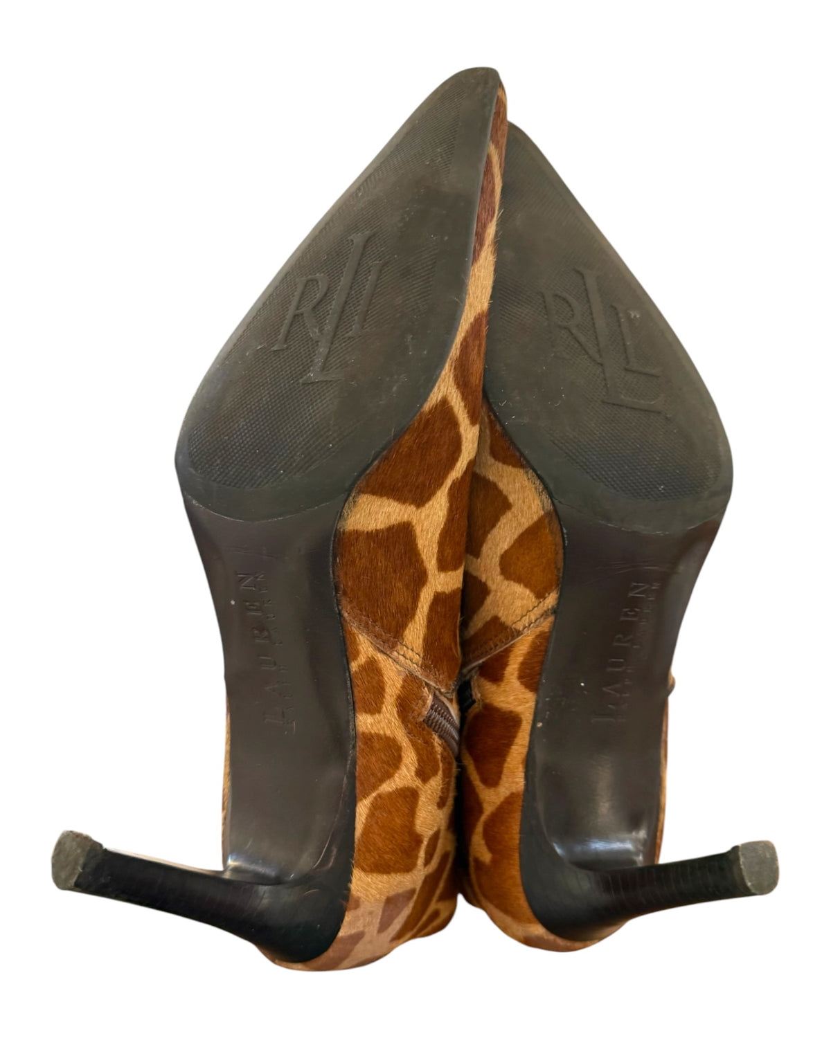 Pre-Loved Lauren Ralph Lauren Animal Print Calfskin Booties