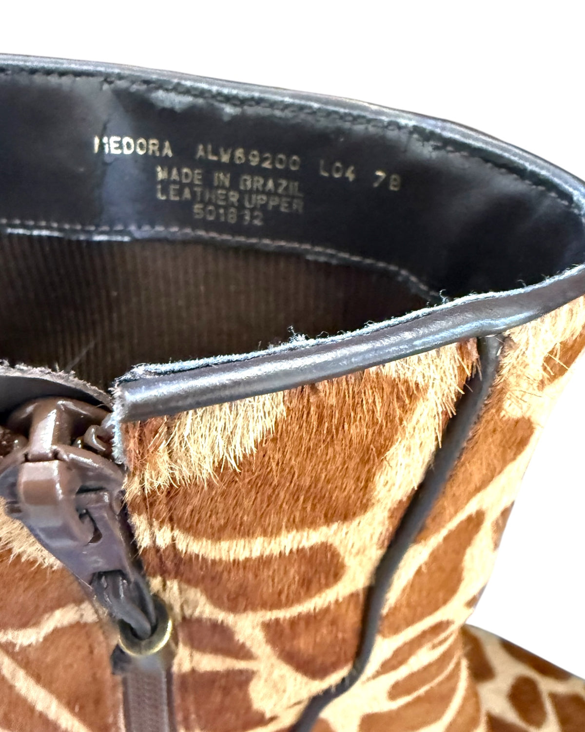 Pre-Loved Lauren Ralph Lauren Animal Print Calfskin Booties