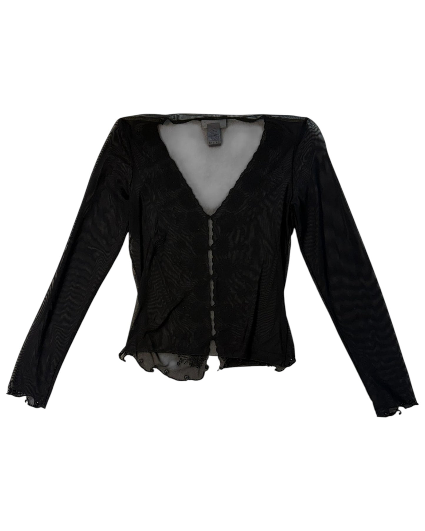 Vintage Black Sheer Beaded Cardigan