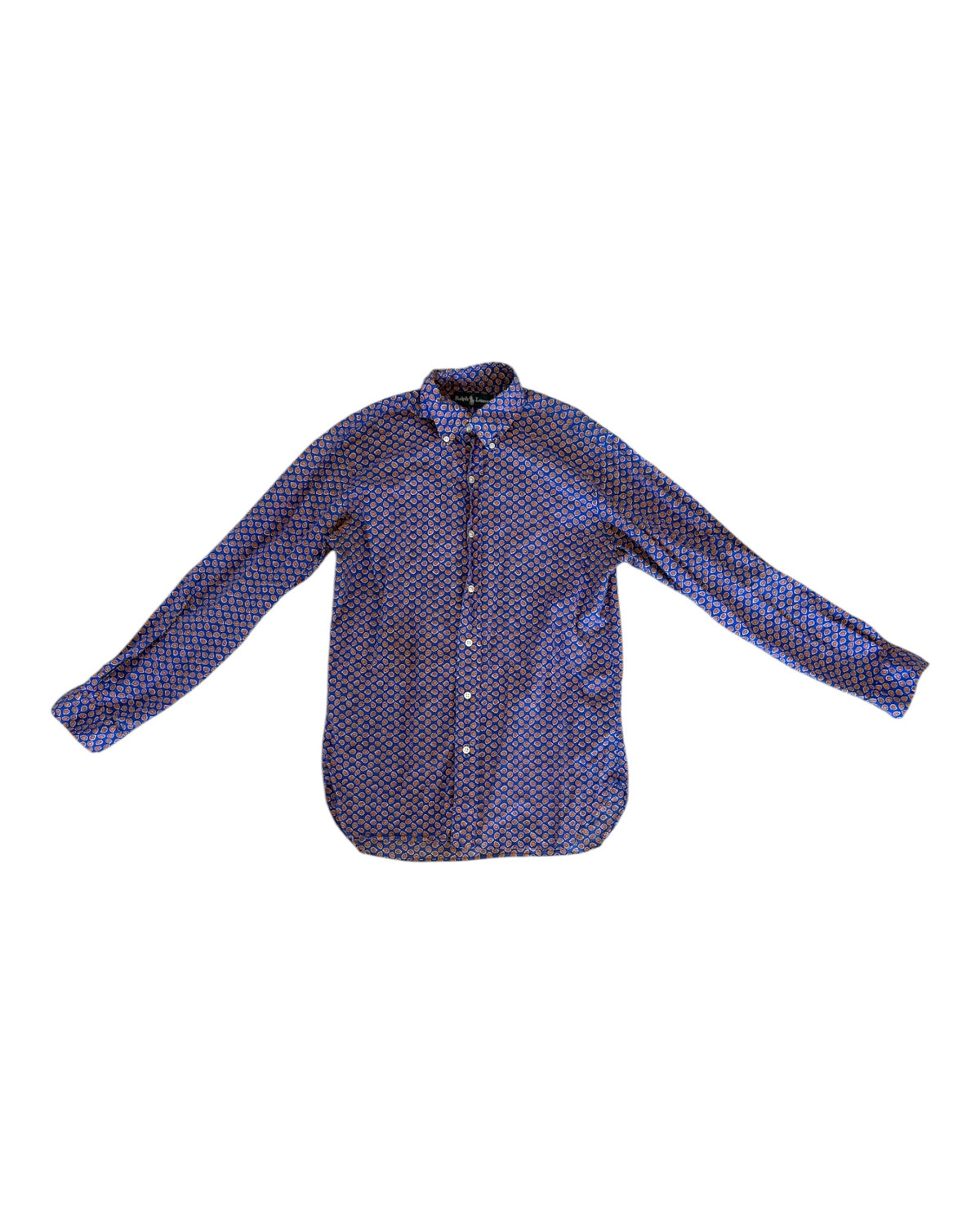 Vintage Ralph Lauren Blue and Orange Button Up Top