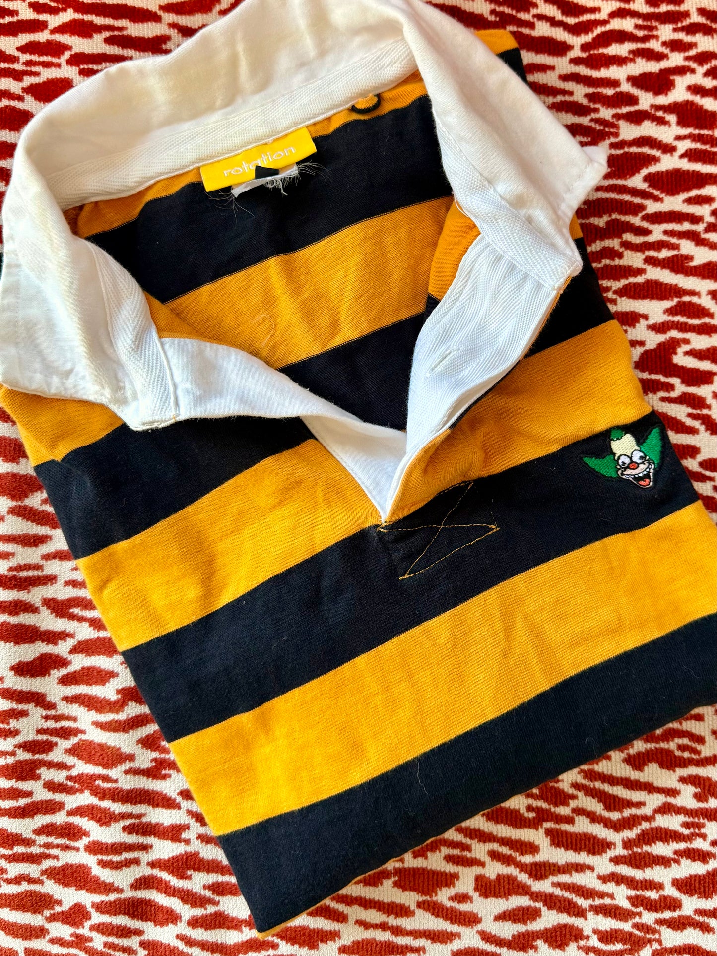 Pre-Loved 2018 Rotation X The Simpsons Krusty the Clown Striped Rugby Shirt